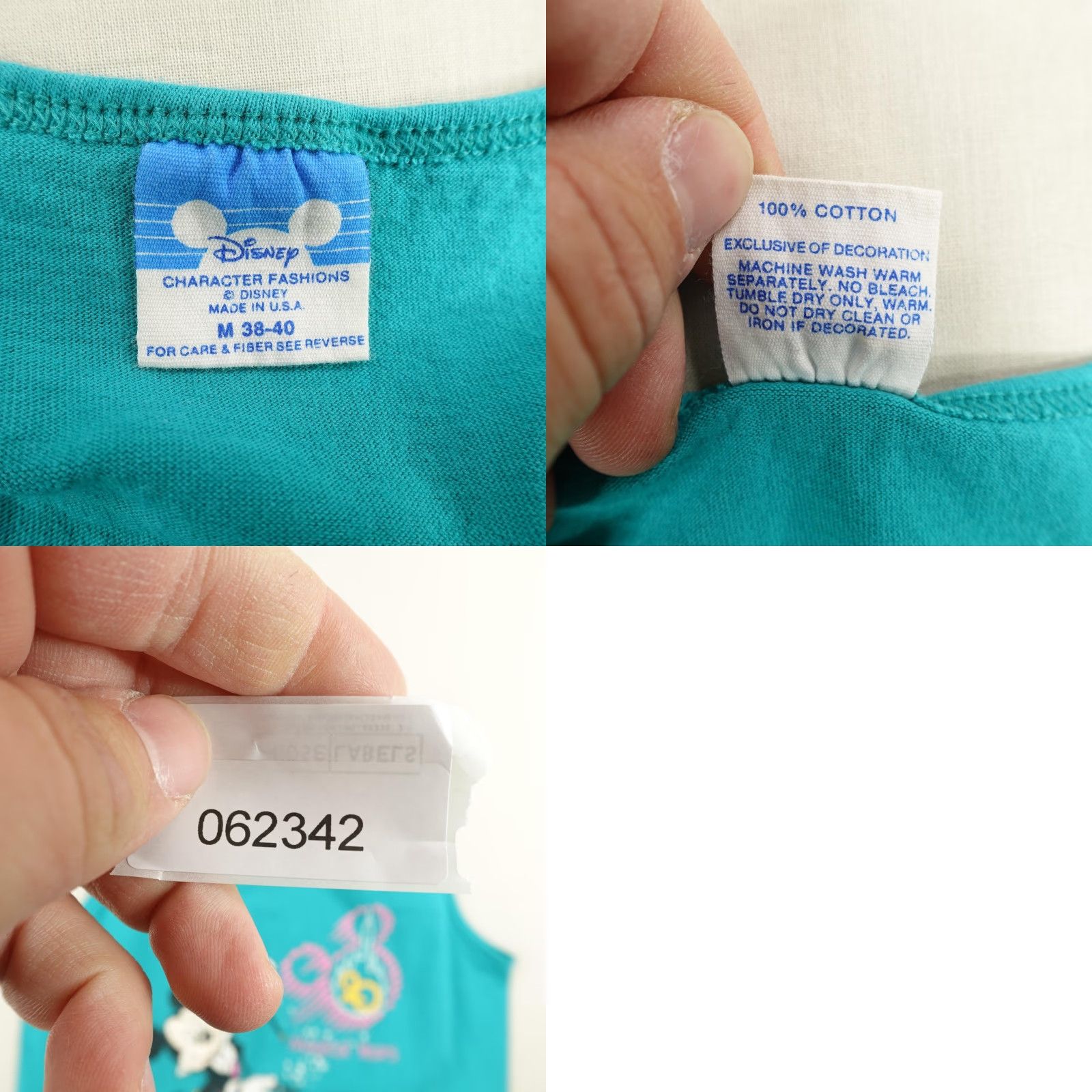 Disney VINTAGE Disney Shirt Mens Medium 20th Anniversary Walt Disney World Mickey 90s Blue Crew Neck Tank Sleeveless Graphic Print Mens M Size US M / EU 48-50 / 2 - 8 Thumbnail