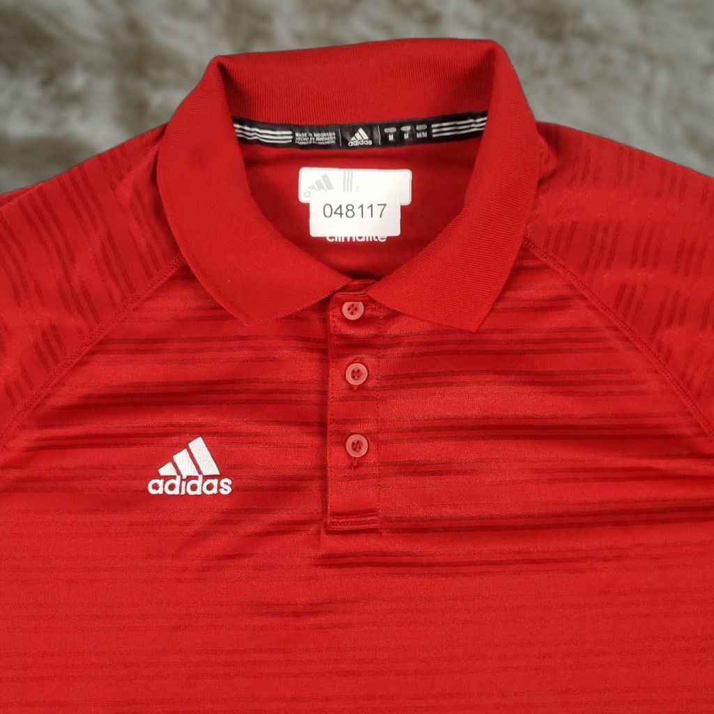 Adidas Adidas Polo Shirt Mens Size M Red Striped Short Sleeve Size US M / EU 48-50 / 2 - 1 Thumbnail