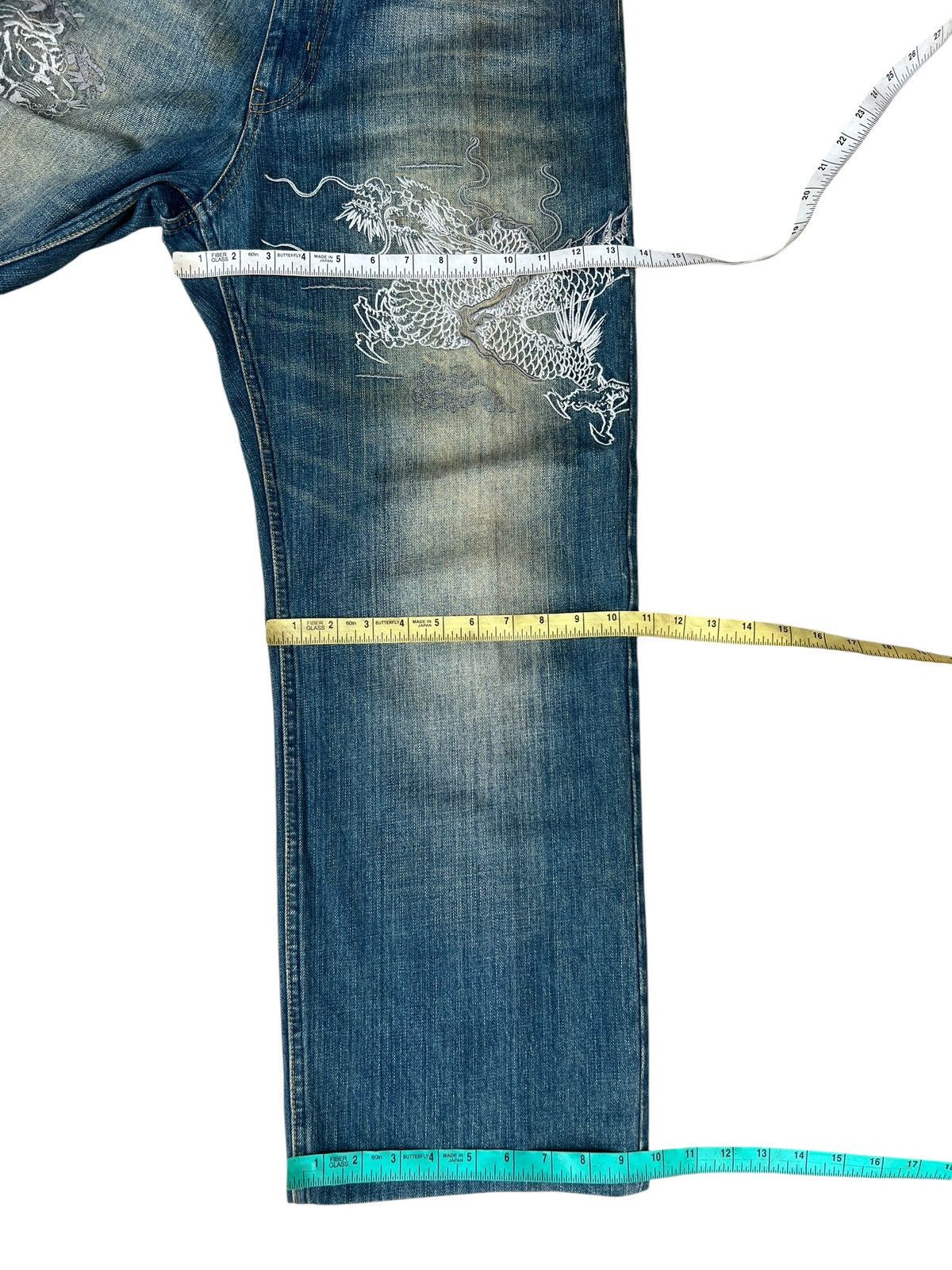 Vintage Dirty Mud KARAKURI GENERATION Embroidery Denim Jeans Size US 35 - 3 Thumbnail
