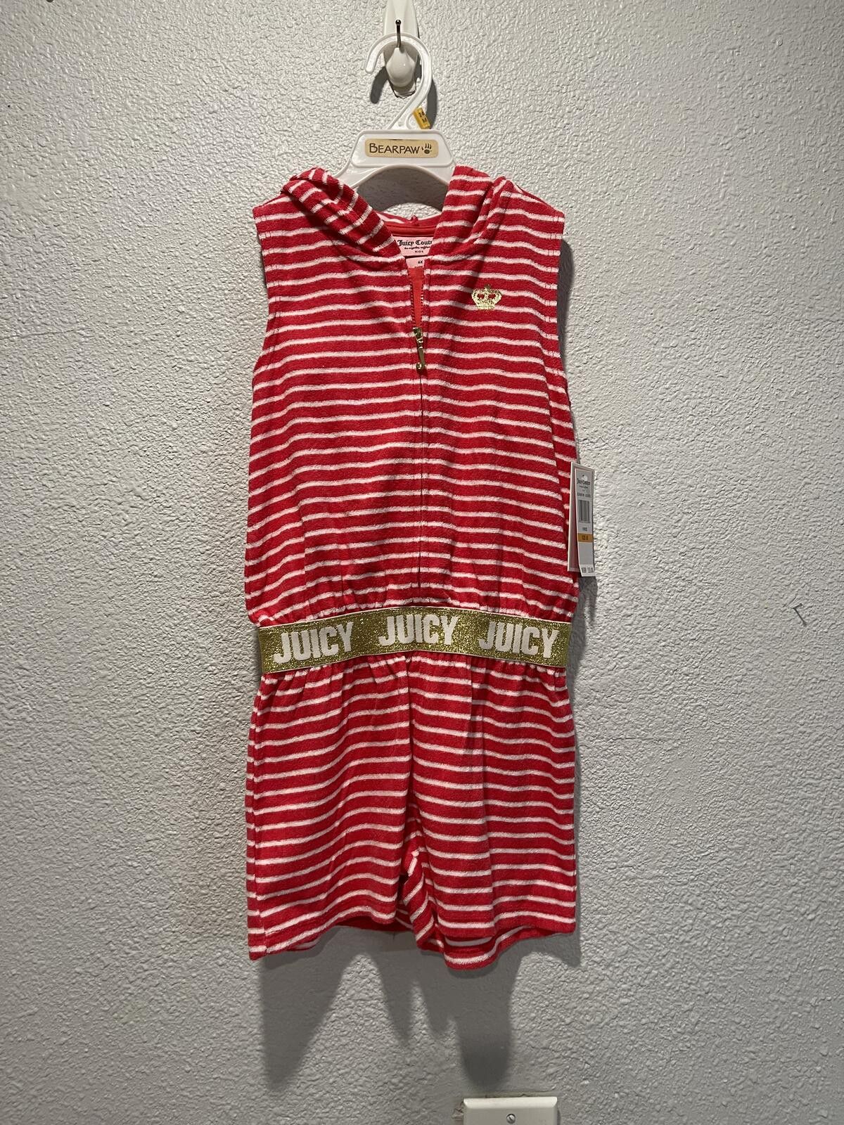 Juicy Couture Jeans Juicy Couture Girls' Hooded Romper Swimwear Size 6X Size ONE SIZE - 1 Thumbnail