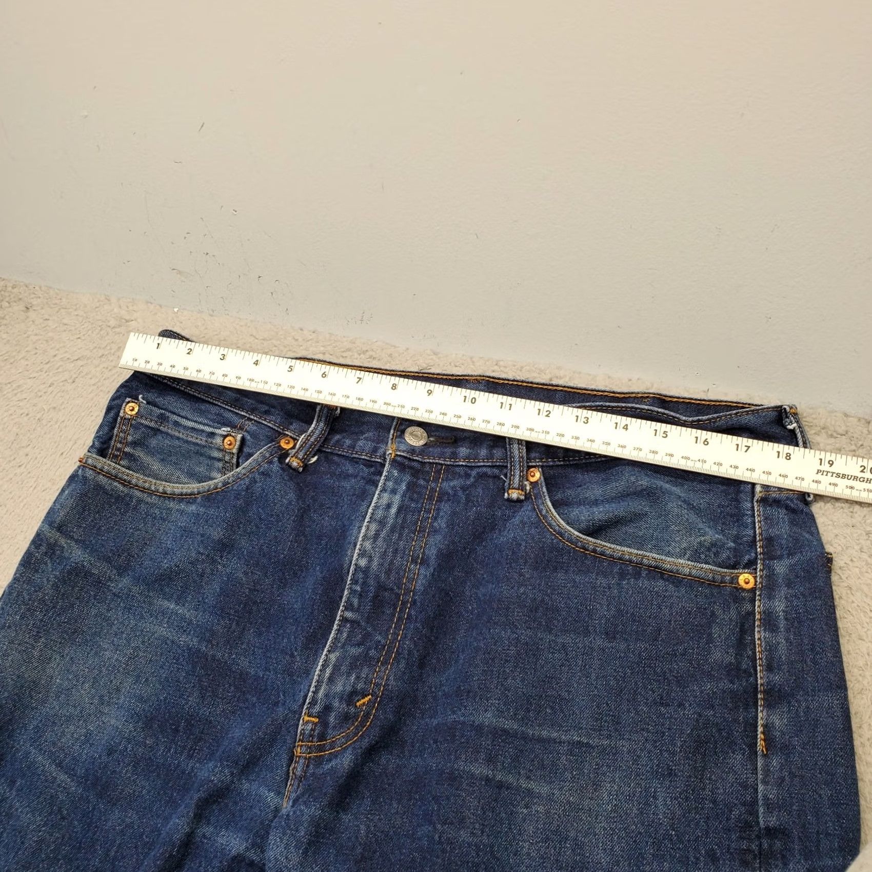 Levi's Levi's 505 Straight Jeans Mens 38 Blue Denim Stretch 5-Pocket Design Regular Waist 28.5 Inseam Size US 38 / EU 54 - 6 Thumbnail