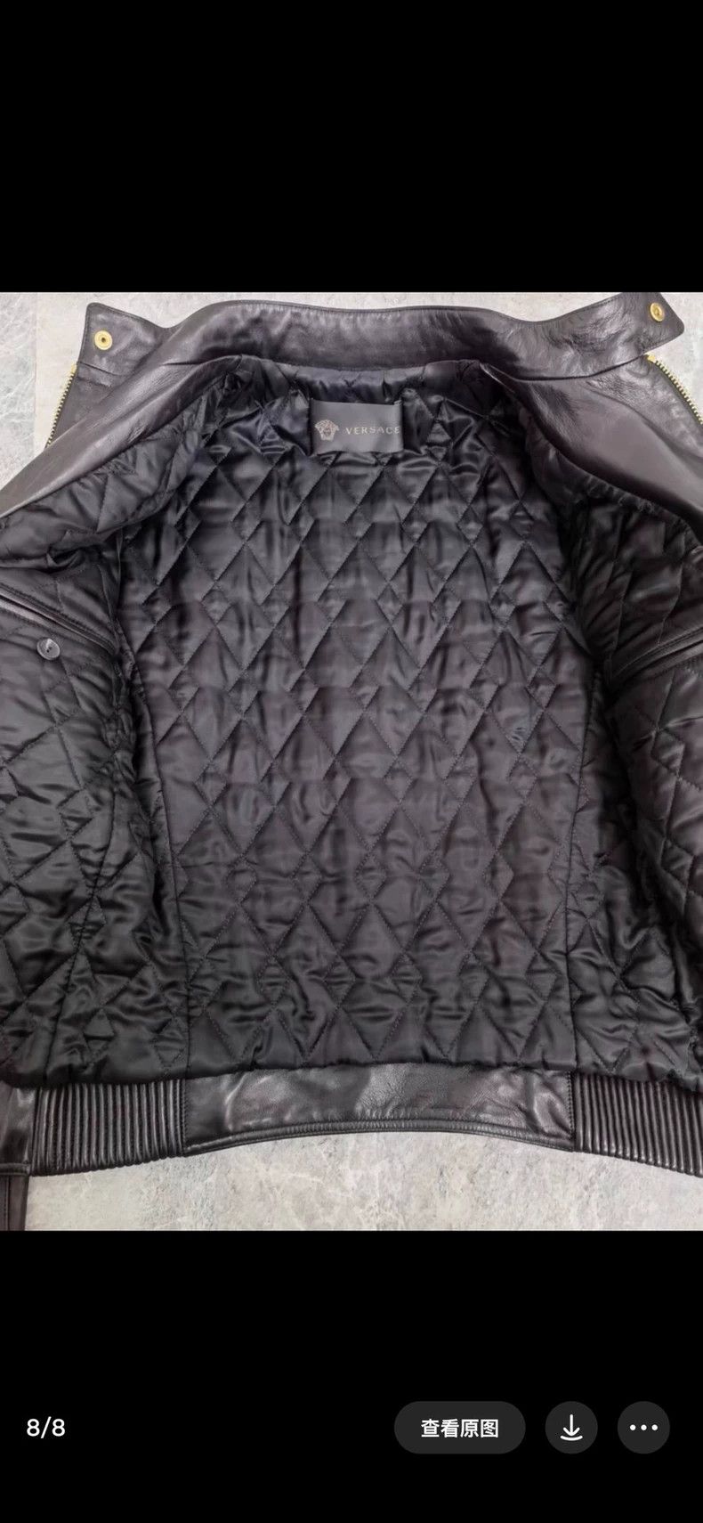 Versace Versace Padded locomotive leather jacket Size US S / EU 44-46 / 1 - 3 Thumbnail