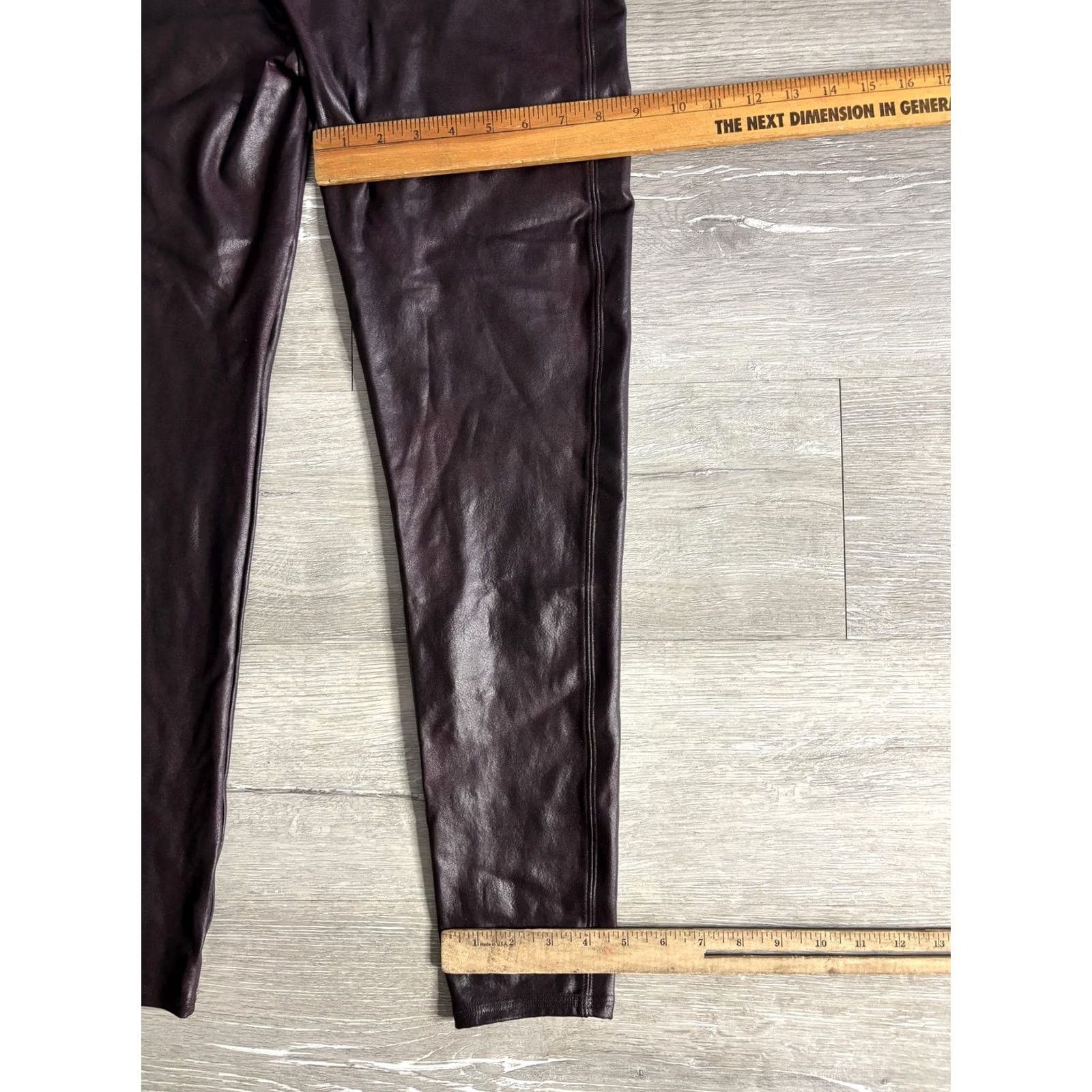 Spanx Spanx Leggings Womens 2X Purple Faux Leather High Rise Ankle Shaping Slimming Size 40" / US 18 - 8 Thumbnail