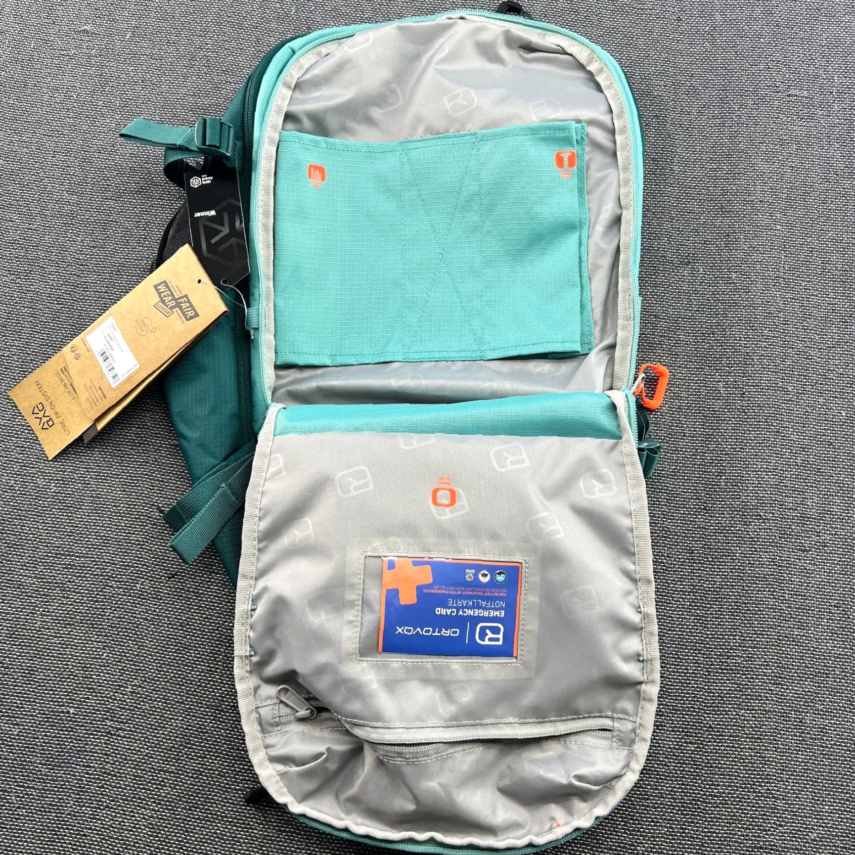 ORTOVOX ORTOVOX Avabag Litric Freeride 26S Short Zip On Avalanche Pack Ski Snowboard Backpack Green Medium Unisex Adults Water Resistant Zip-Around Backpack Size US 31 - 3 Thumbnail