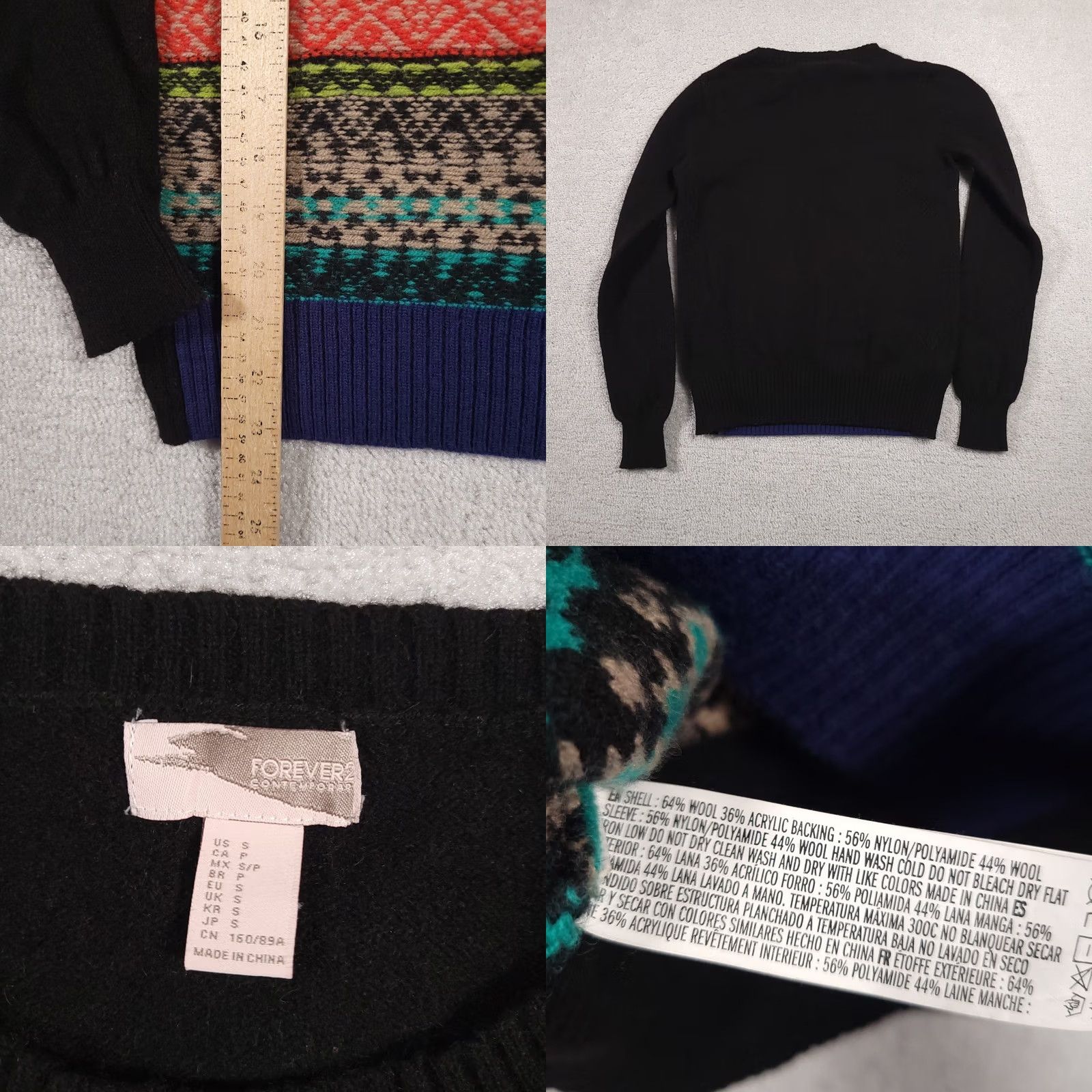 Forever 21 FOREVER 21 Sweater Women's Small Aztec Print Wool Blend Multicolor Size S / US 4 / IT 40 - 8 Thumbnail