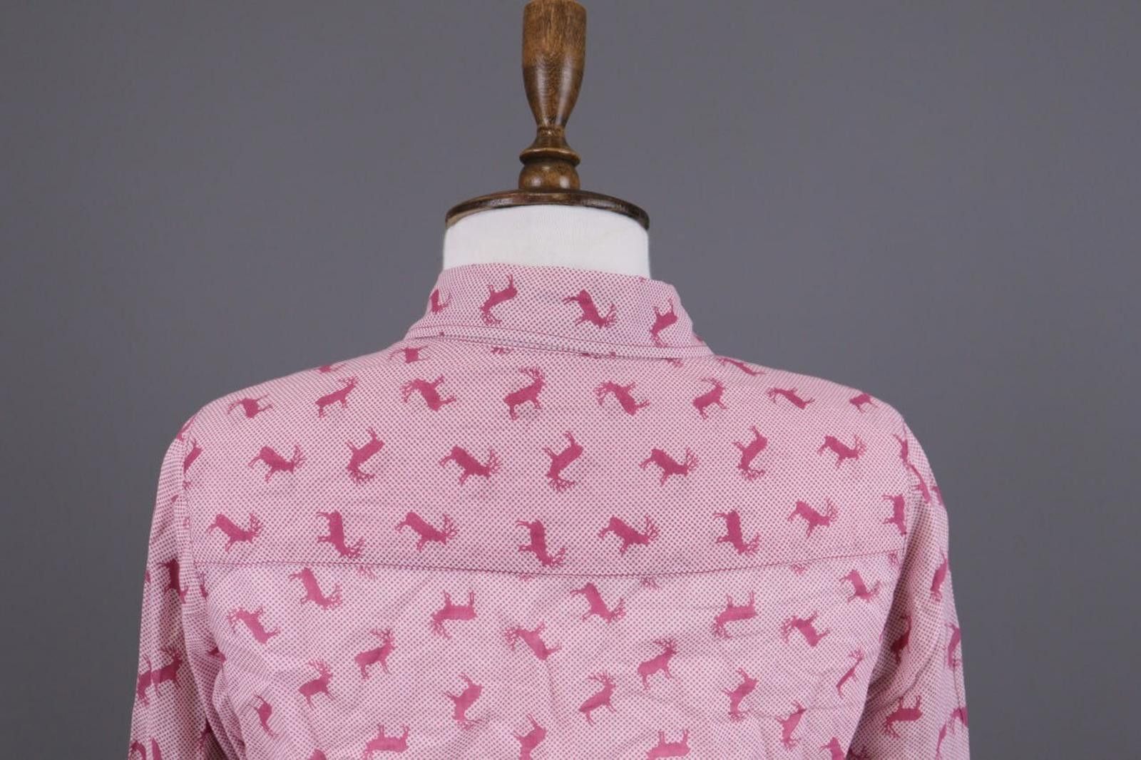 Designer Emily Van Den Bergh Pink Deer Print Blouse Shirt Size 36 / S Size M / US 6-8 / IT 42-44 - 10 Thumbnail