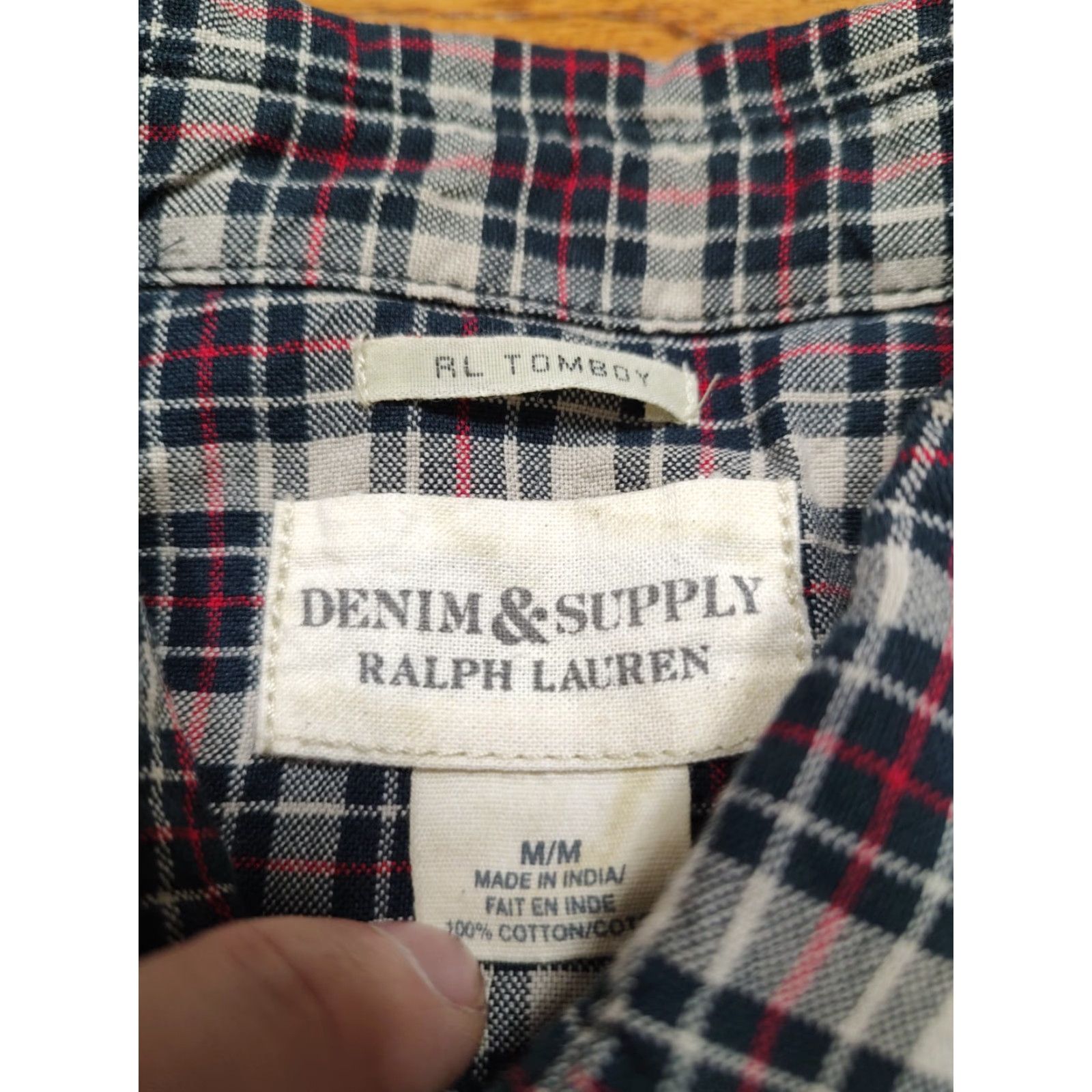 Vintage VINTAGE Denim & Supply Ralph Lauren Womens RL Tomboy Blue Red Plaid Button Shirt Medium Size M / US 6-8 / IT 42-44 - 4 Thumbnail