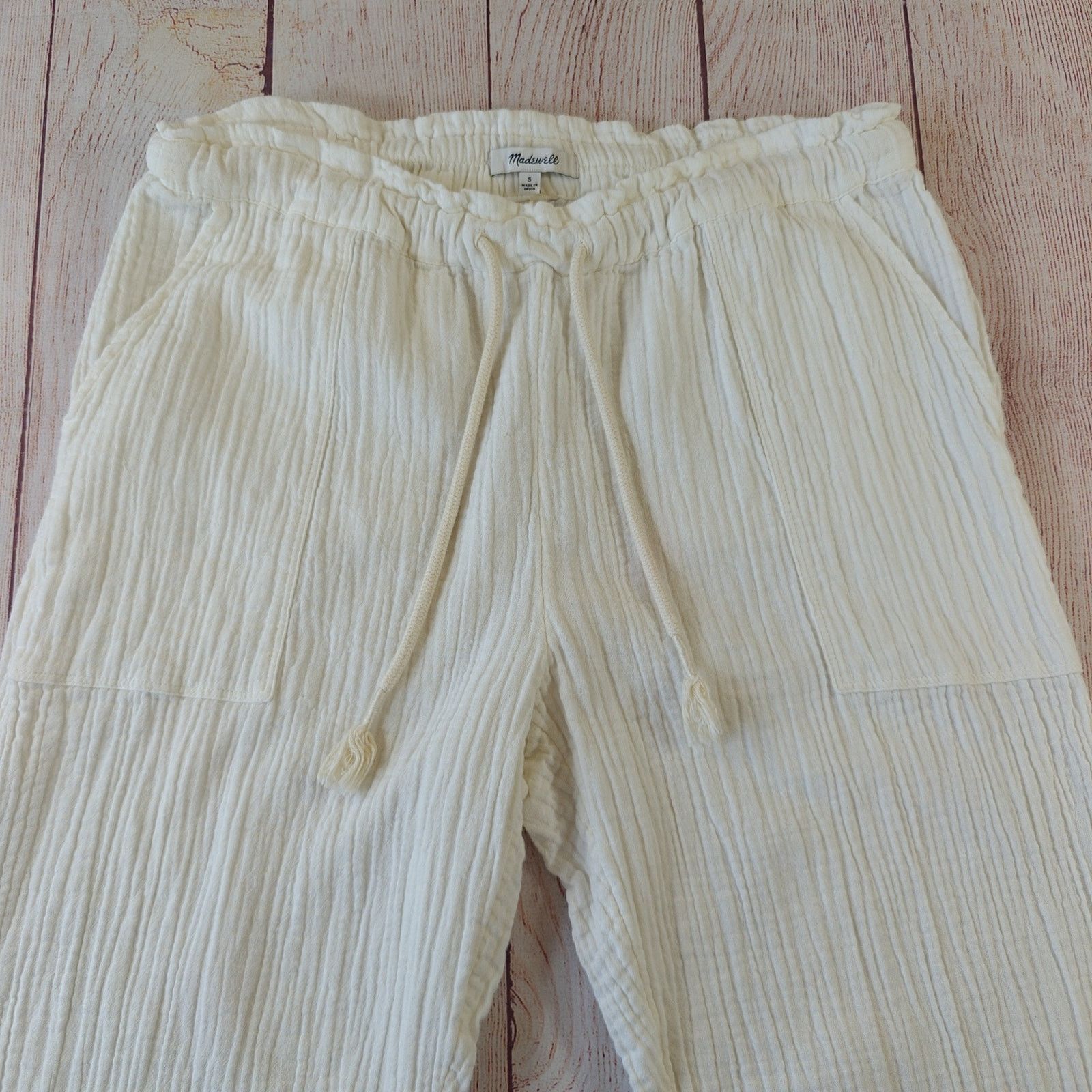 Madewell Madewell Lightestspun Ivory Beach Cover-Up Cropped Pants S Size 27" / US 4 / IT 40 - 3 Thumbnail