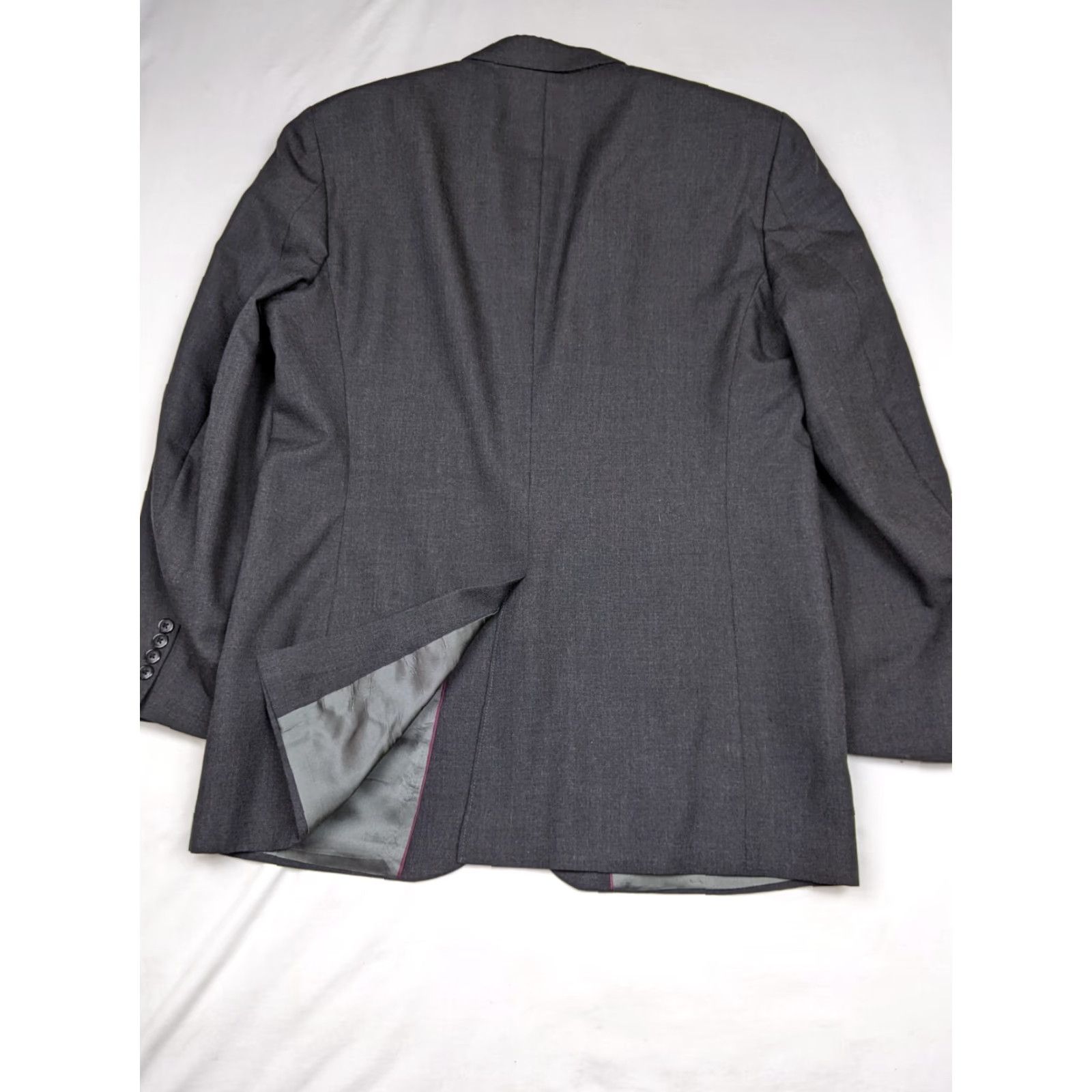 Stafford Stafford Blazer Single-Breasted Notch Lapel Gray Silk Wool 2 Button 44L Mens Sport Coat Jacket Size 44R - 6 Thumbnail