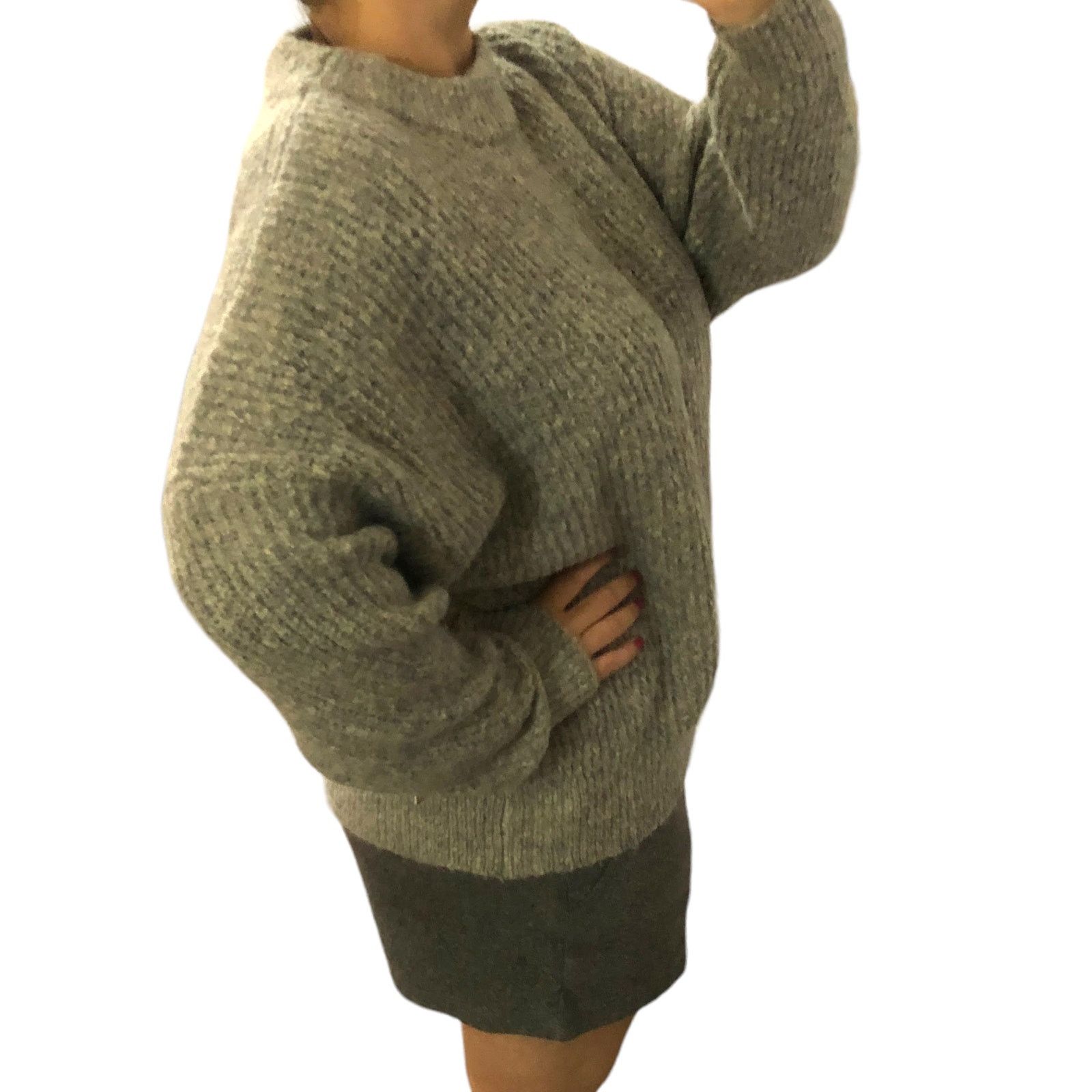 Other RD Style Bennie Cropped Mockneck Pullover Fuzzy - Stitch Fix Size L / US 10 / IT 46 - 4 Thumbnail