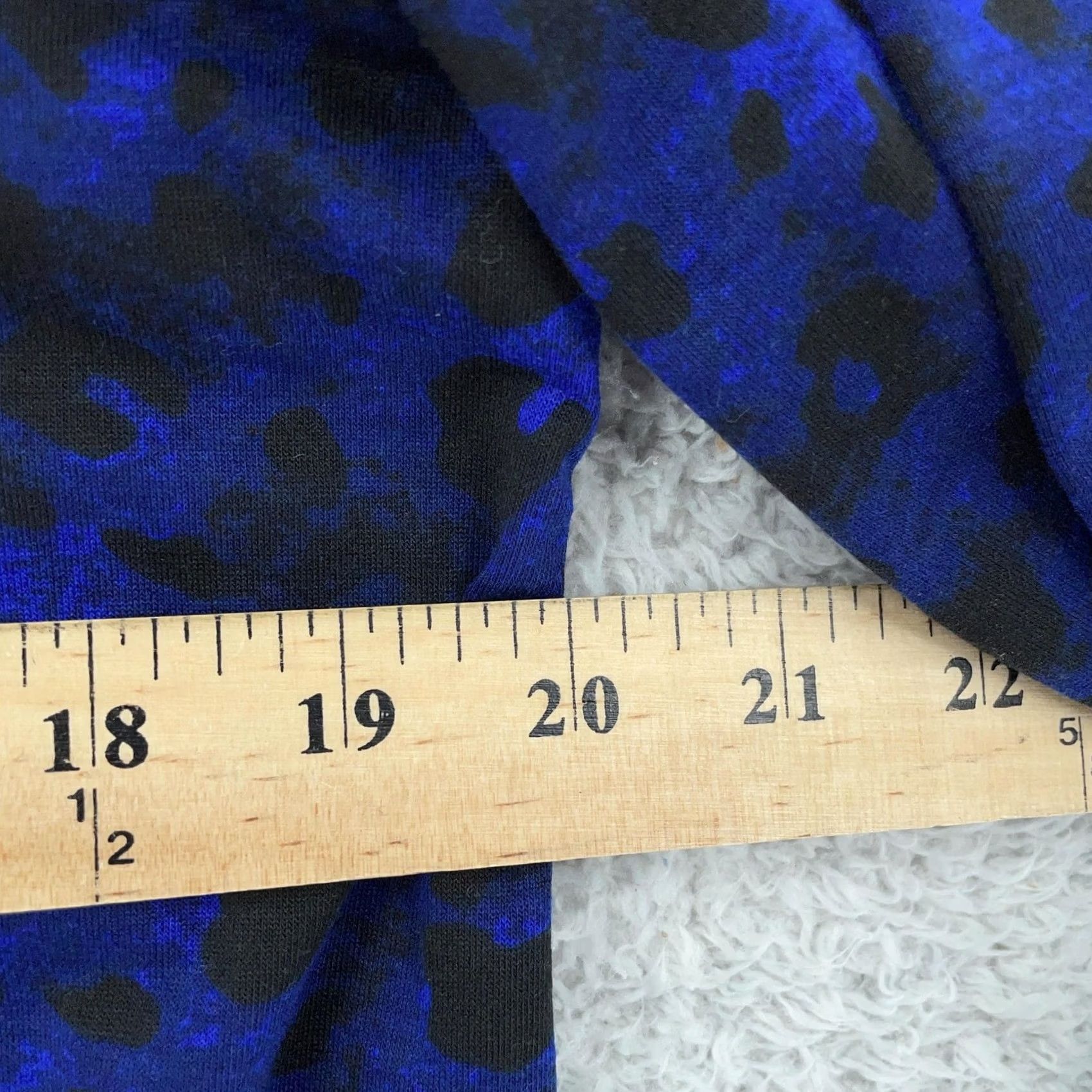 Vintage LuLaRoe Elizabeth Shirt Womens Large Blue Black Leopard Print Long Sleeve Tunic Size L / US 10 / IT 46 - 4 Thumbnail