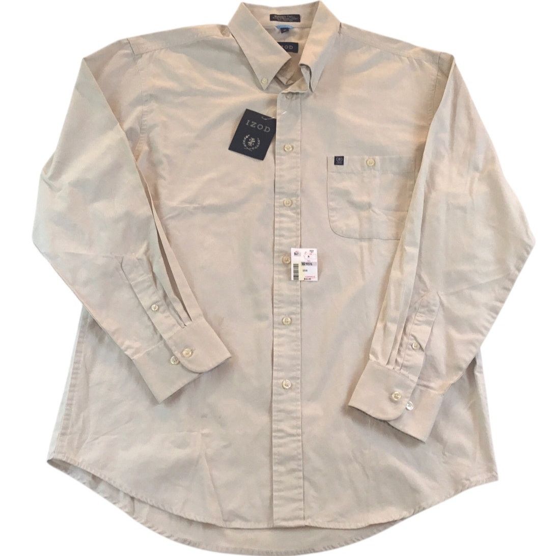 Izod Izod New Button-Up Shirt Sueded Twill Sand Medium NWT Size US M / EU 48-50 / 2 - 1 Thumbnail