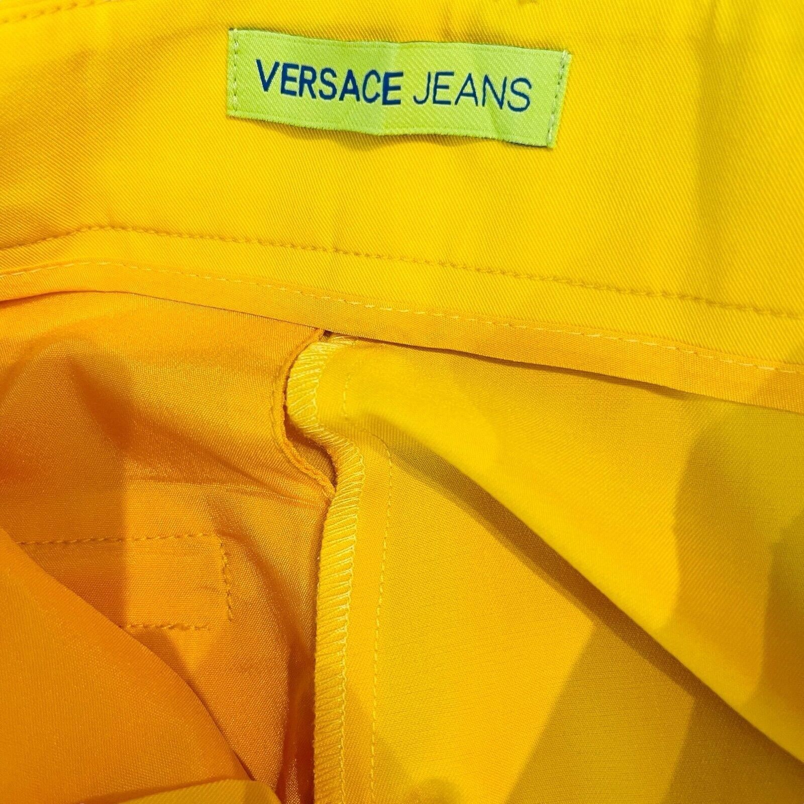 Versace Jeans Couture Versace Jeans Yellow Satin Flared Pants Size 26" / US 2 / IT 38 - 4 Thumbnail