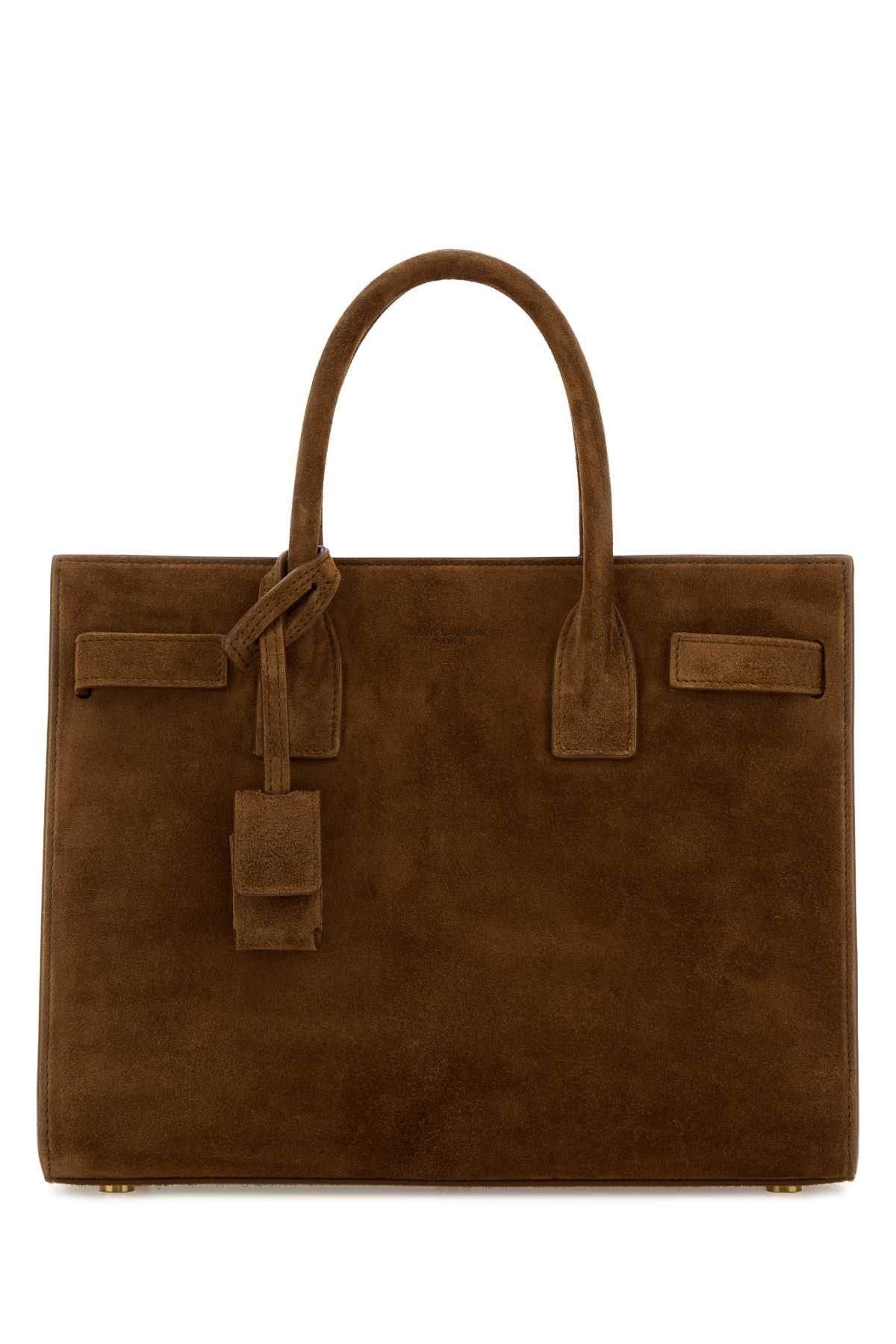 Saint Laurent Paris Brown Suede Sac De Jour Handbag Size ONE SIZE - 1 Thumbnail