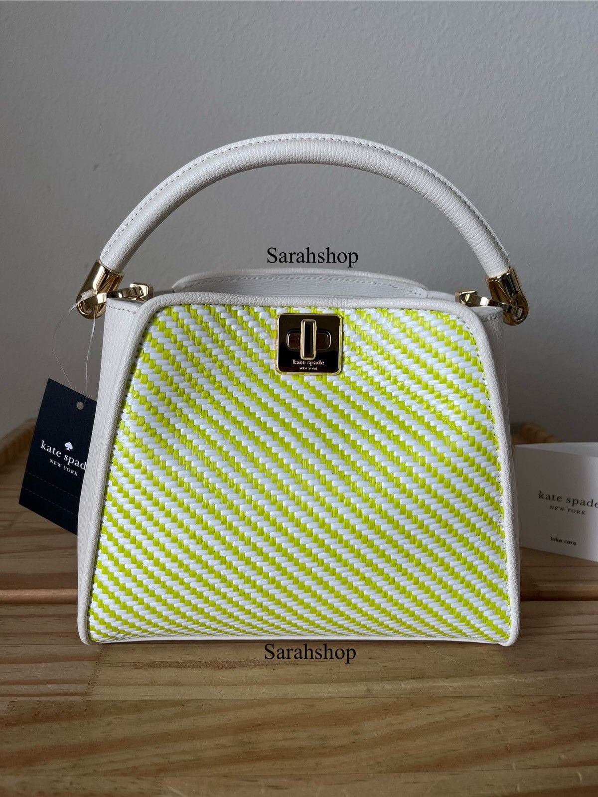 Kate Spade Phoebe Straw Small Top Handle Bag in Green, Women's
