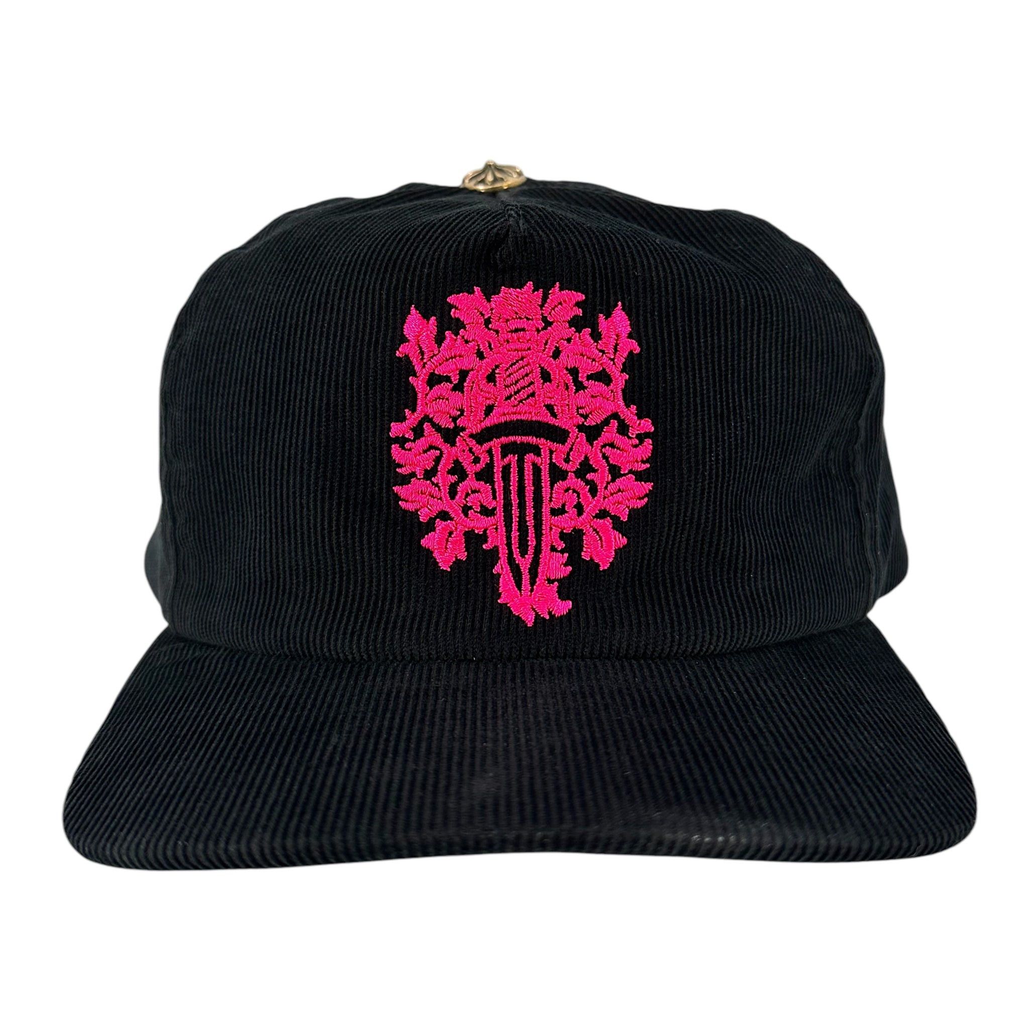 Chrome Hearts Dagger Leather Brim Pinstripe Baseball Cap