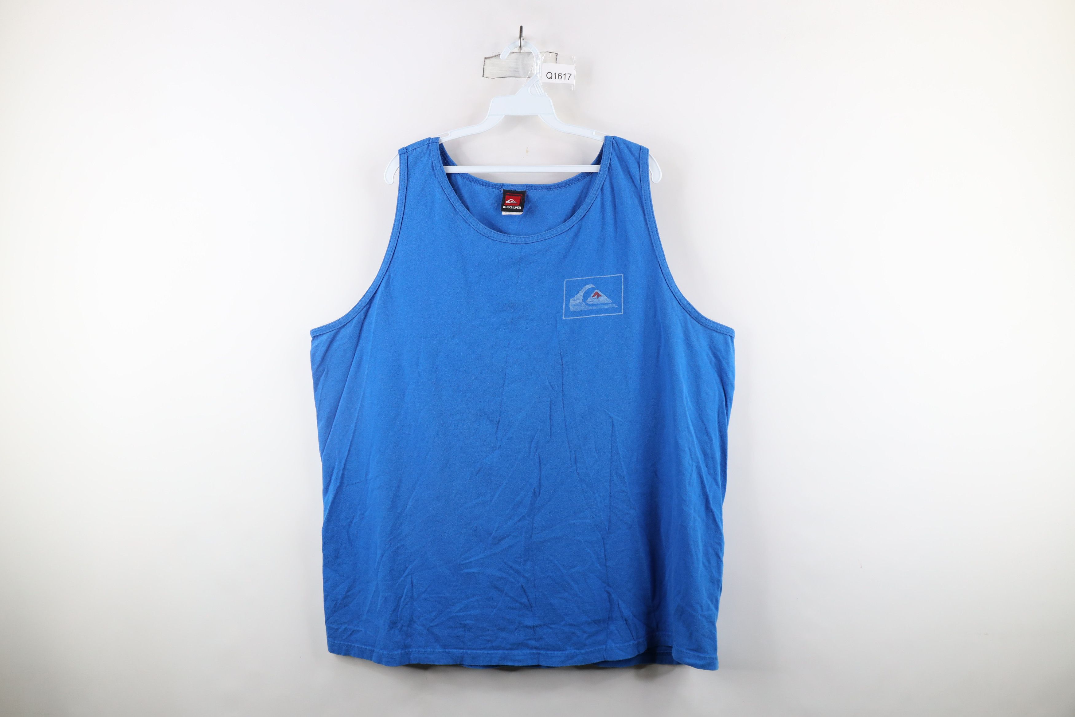 Quiksilver × Vintage Vintage 90s Quiksilver Surfing Logo Tank Top T-Shirt Blue Size US XXL / EU 58 / 5 - 1 Thumbnail