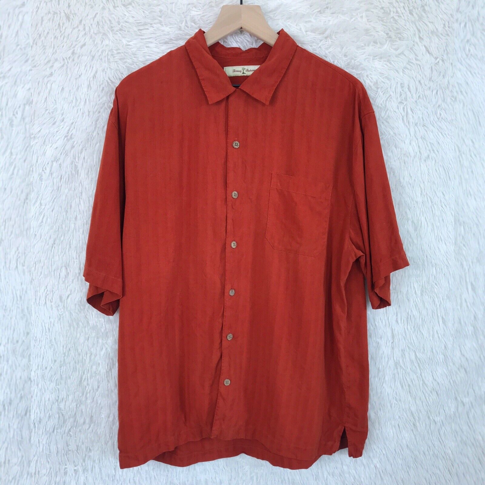 Tommy Bahama Tommy Bahama Silk Hawaiian Camp Shirt Red Jacquard Mens L Size US L / EU 52-54 / 3 - 1 Thumbnail