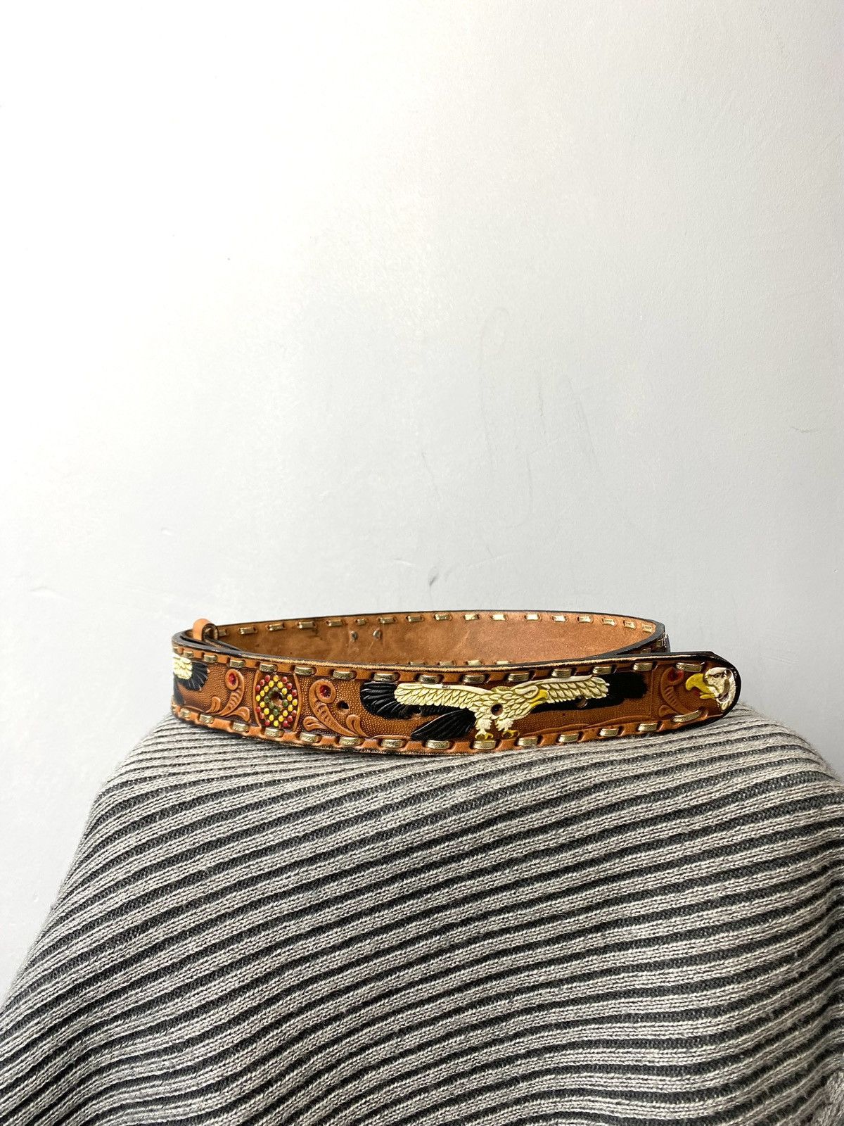 Cowboy Equipment Vintage Leather Belt Cowboy Western Style Metal Hype Size ONE SIZE - 1 Thumbnail