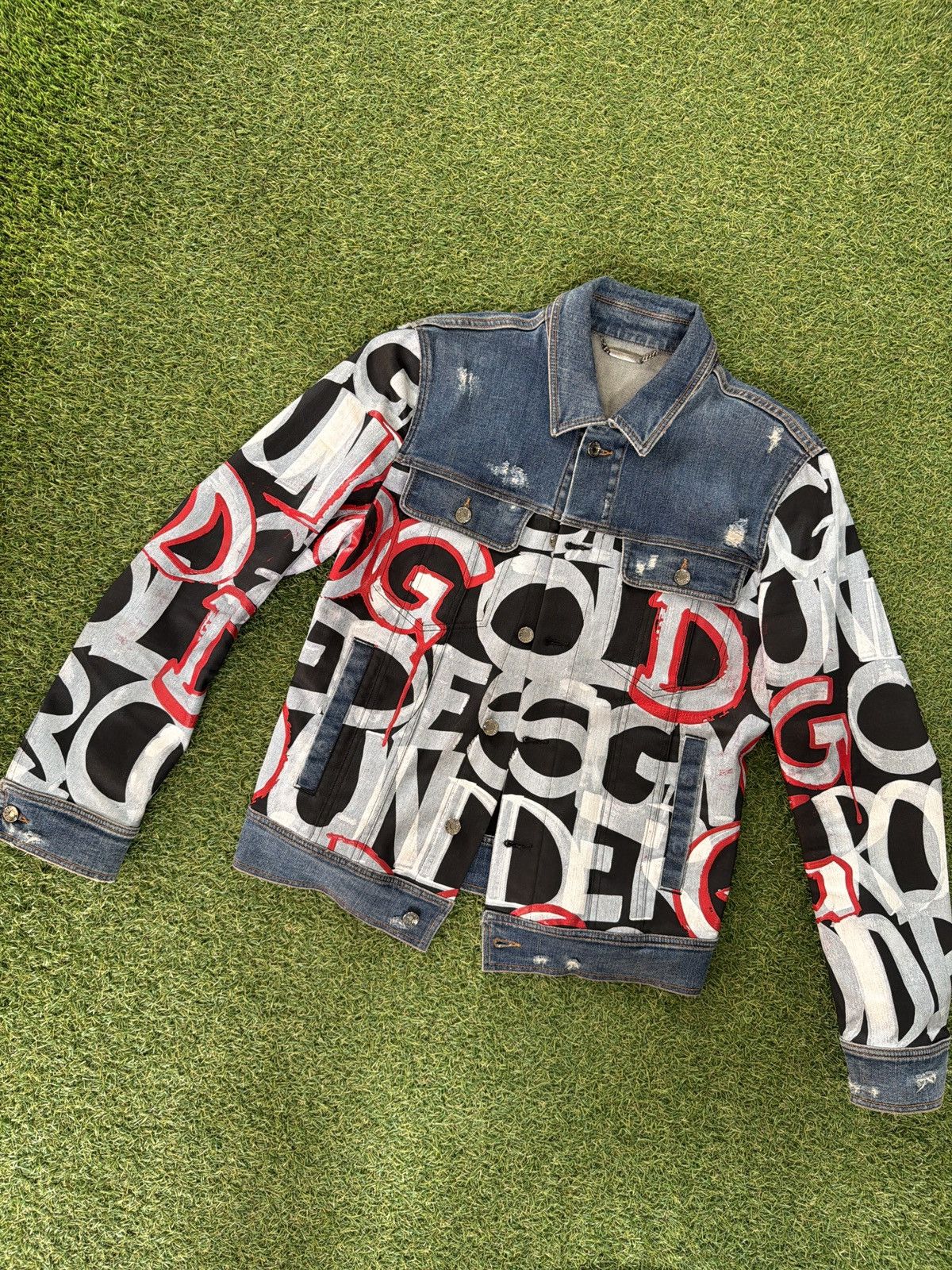 Dolce & Gabbana Dolce & Gabbana denim jacket graffiti Size US M / EU 48-50 / 2 - 1 Thumbnail