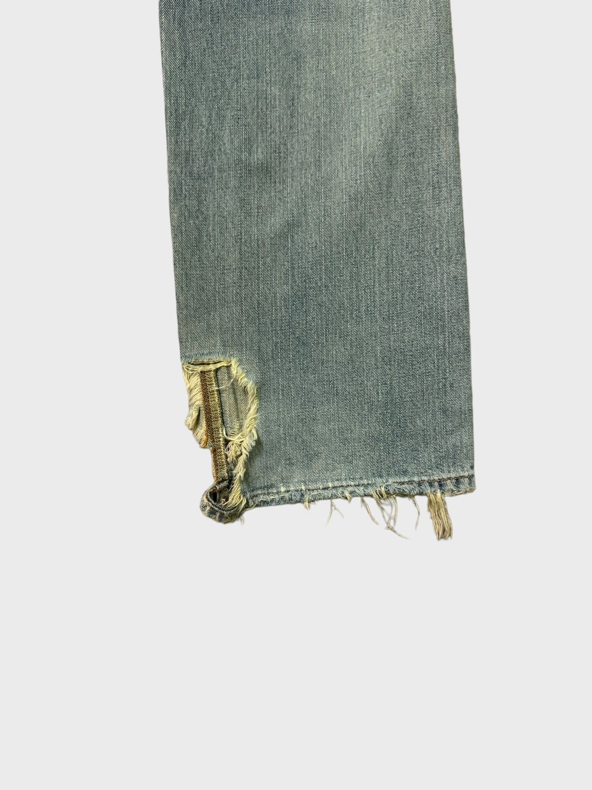 Japanese Brand Vintage Distressed Baggy Edwin 505 Selvedge Thrashed Jeans Size US 30 / EU 46 - 11 Thumbnail