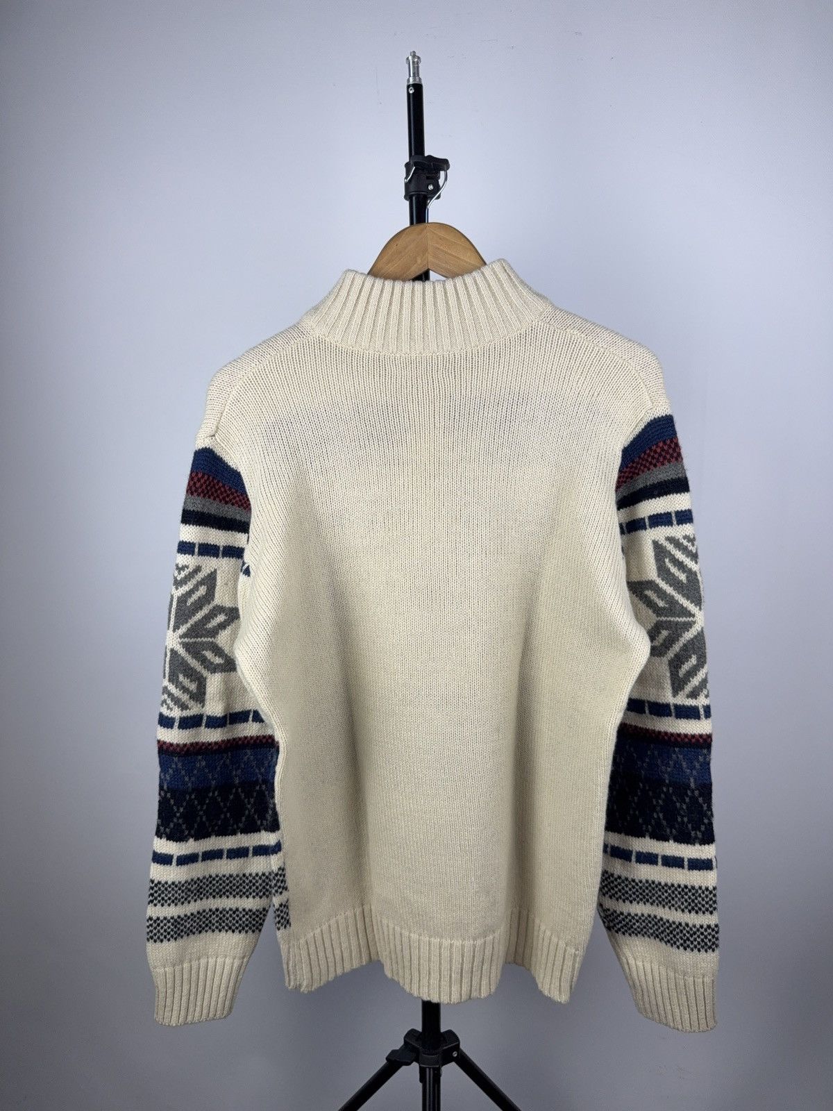 Other Vintage 90s Nordic Snowflake Wool Knit Sweater Half Zip L Size US L / EU 52-54 / 3 - 6 Thumbnail