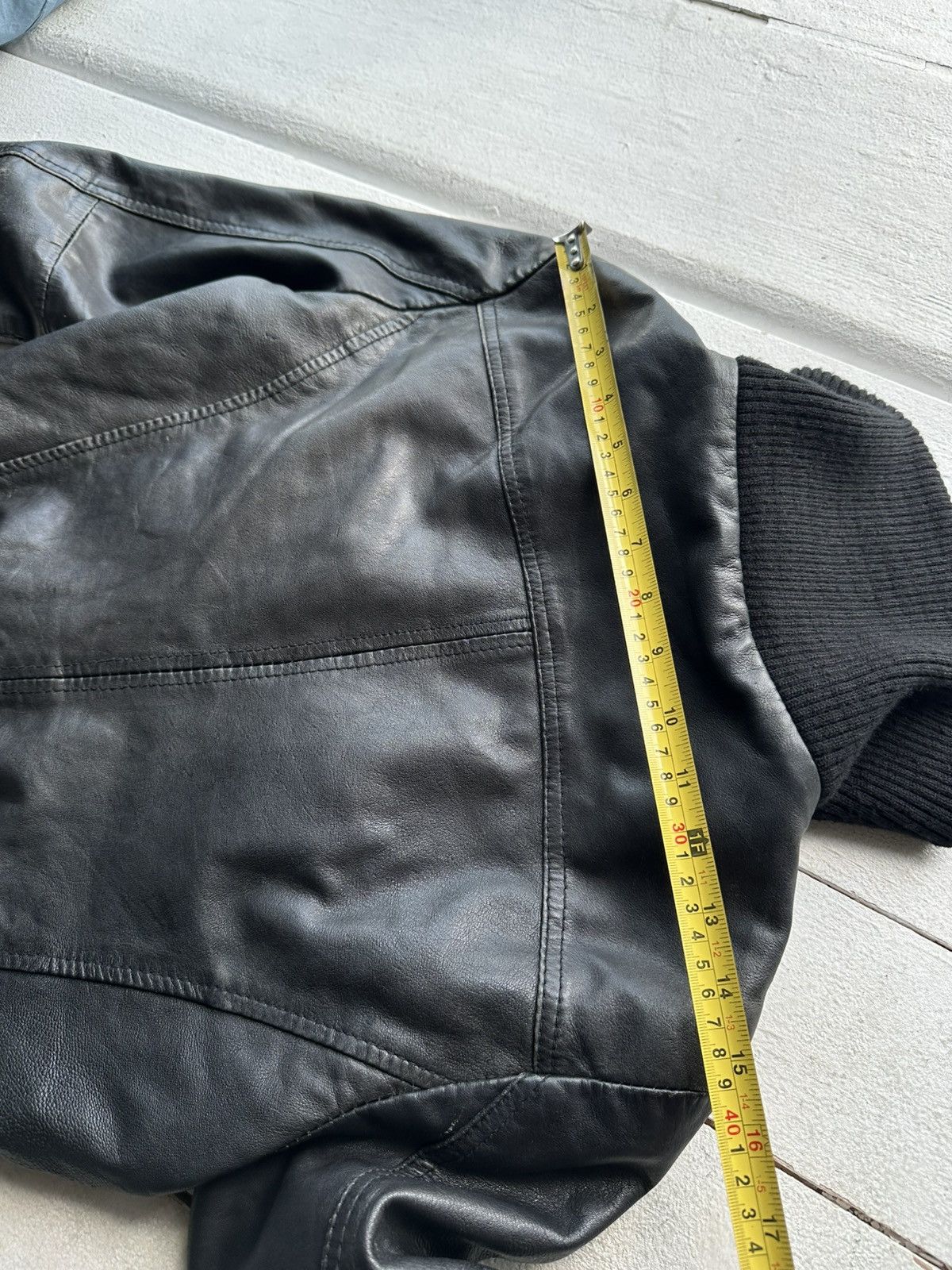 Other 🚨Y2K RICK OWENS TYPE DIRTY SLIM FIT ZIP LEATHER JACKET Size L / US 10 / IT 46 - 20 Thumbnail
