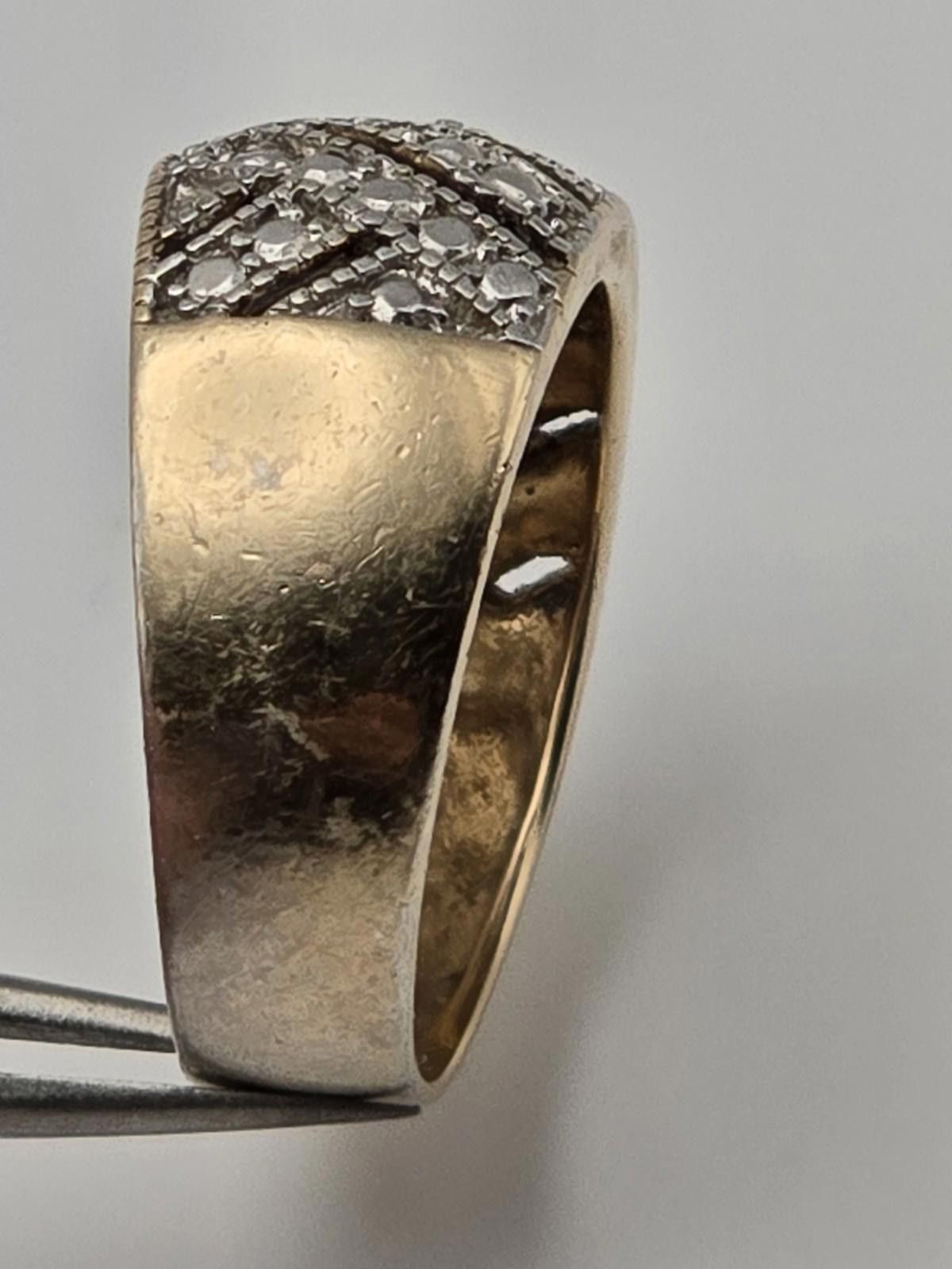 The Unbranded Brand Size 10 Vermeil Silver Ring w/ 5 Diamond Accents Gold Plated Size ONE SIZE - 2 Thumbnail