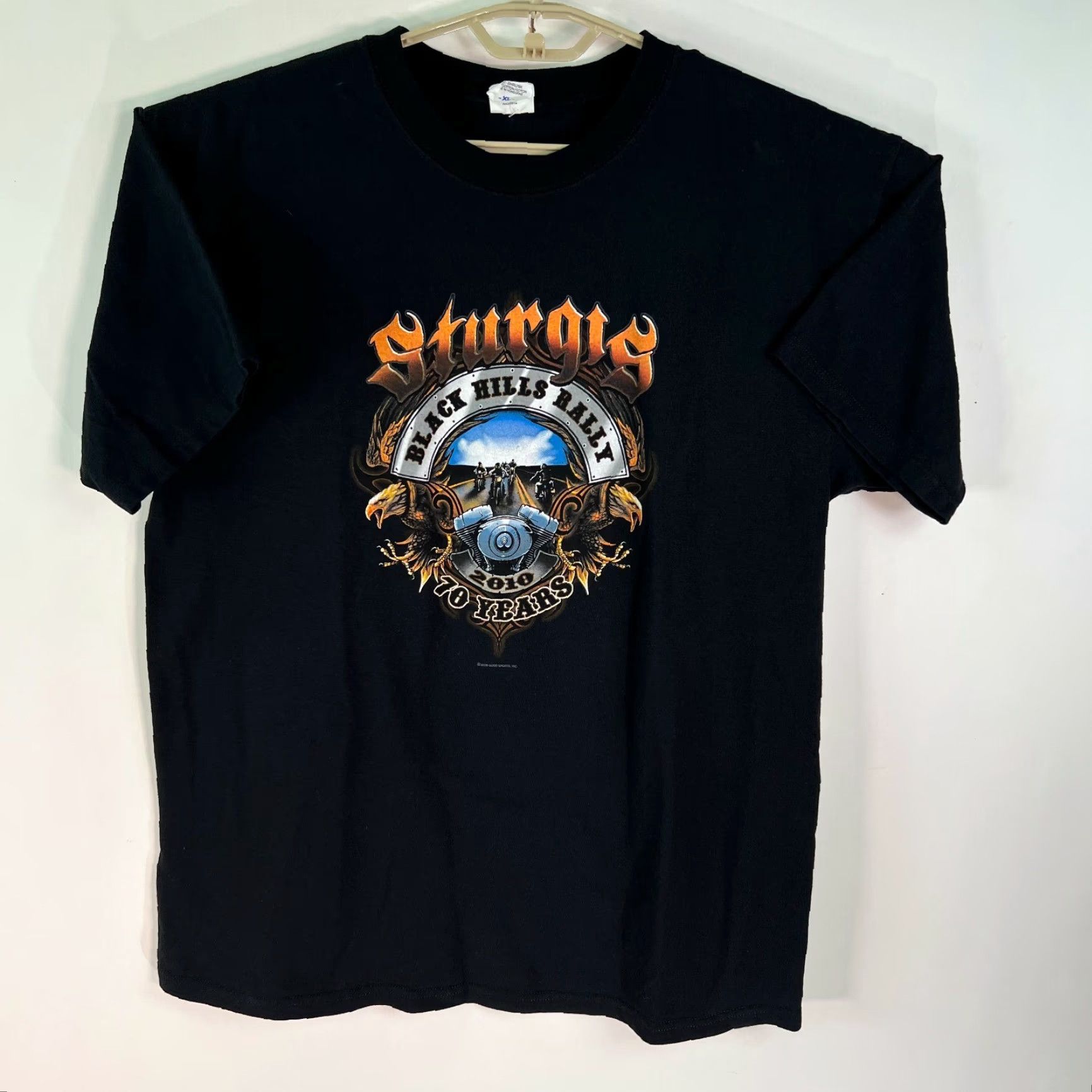 Anvil Anvil Mens Black Graphic T Shirt XL Sturgis Black Hills Rally 70 Years 2010 Size US XL / EU 56 / 4 - 3 Thumbnail