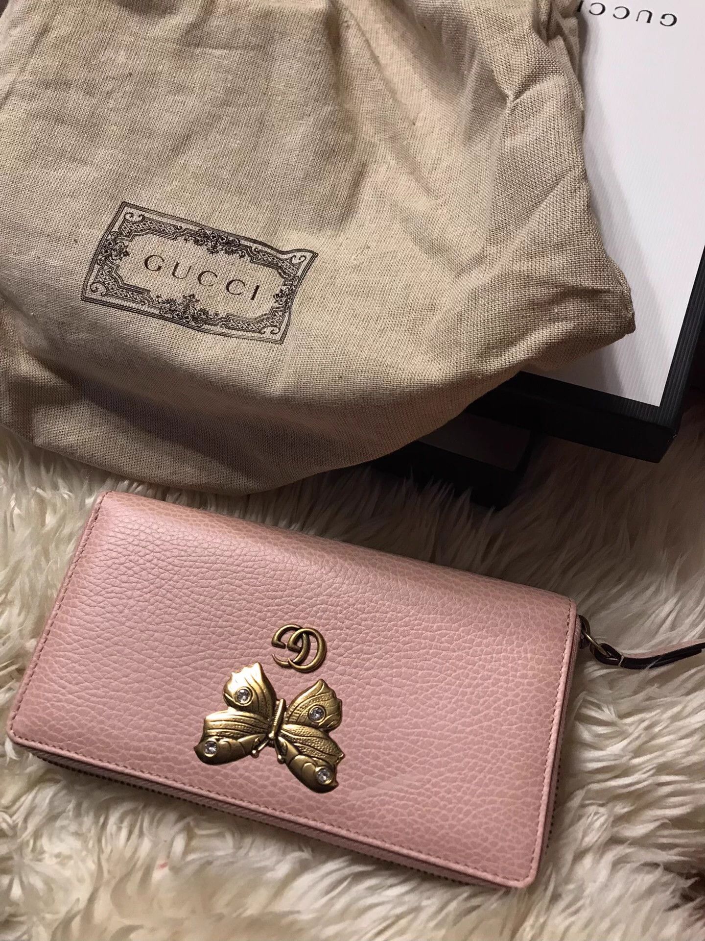 Gucci GUCCI New Long Wallet Cherry Blossom Pink Metal Butterfly GG Size ONE SIZE - 1 Thumbnail