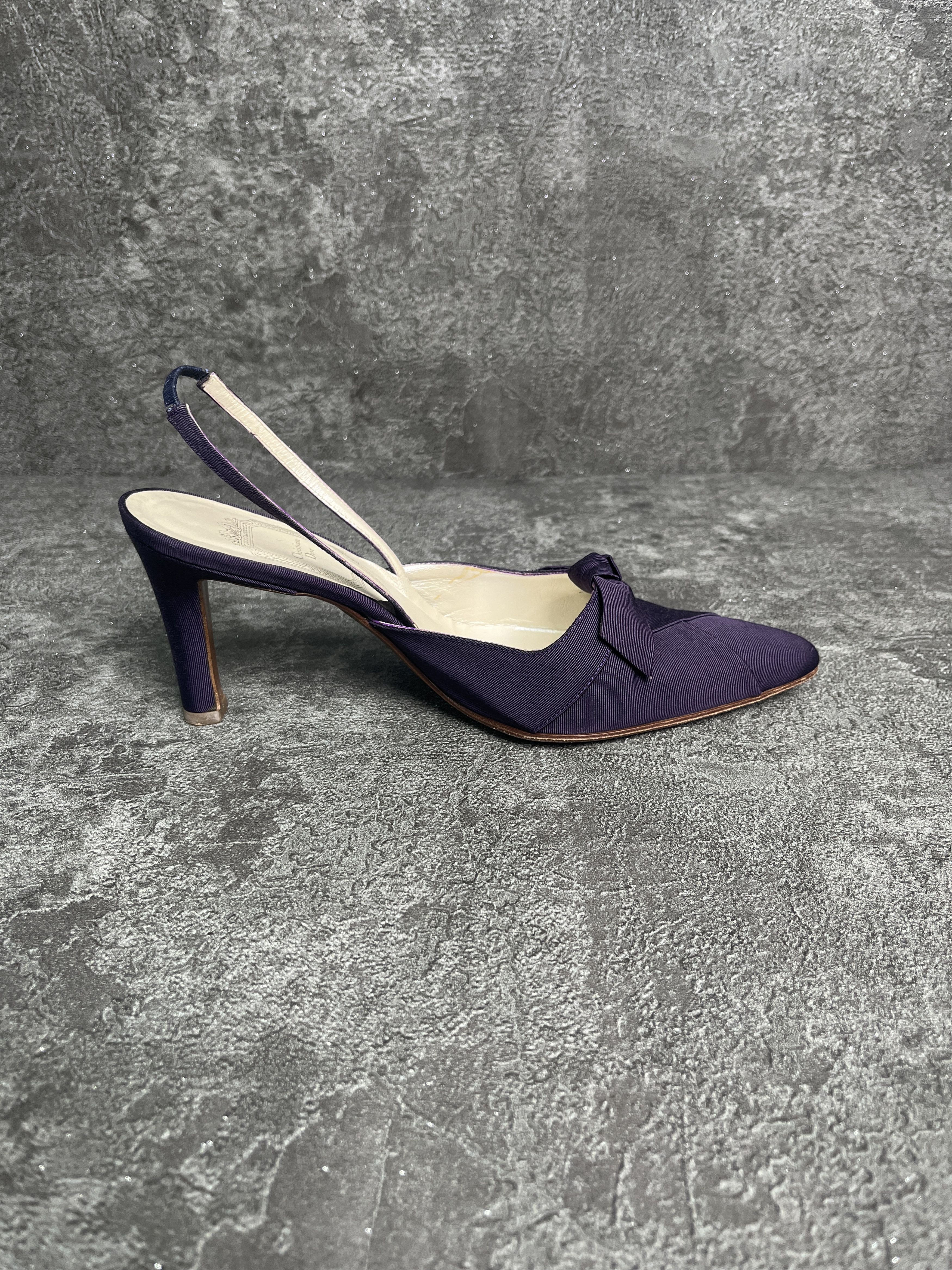 Christian Dior Monsieur Christian Dior Purple 75mm Sling Back Shoes Size US 6 / IT 36 - 2 Thumbnail