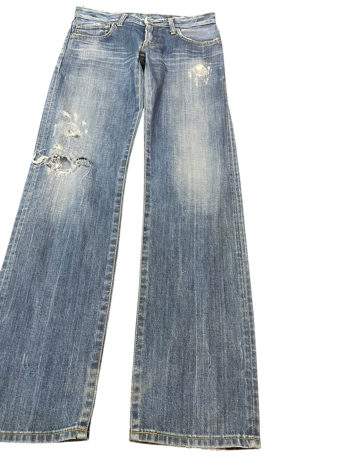 Vintage Edwin 502 R Faded Distressed Denim