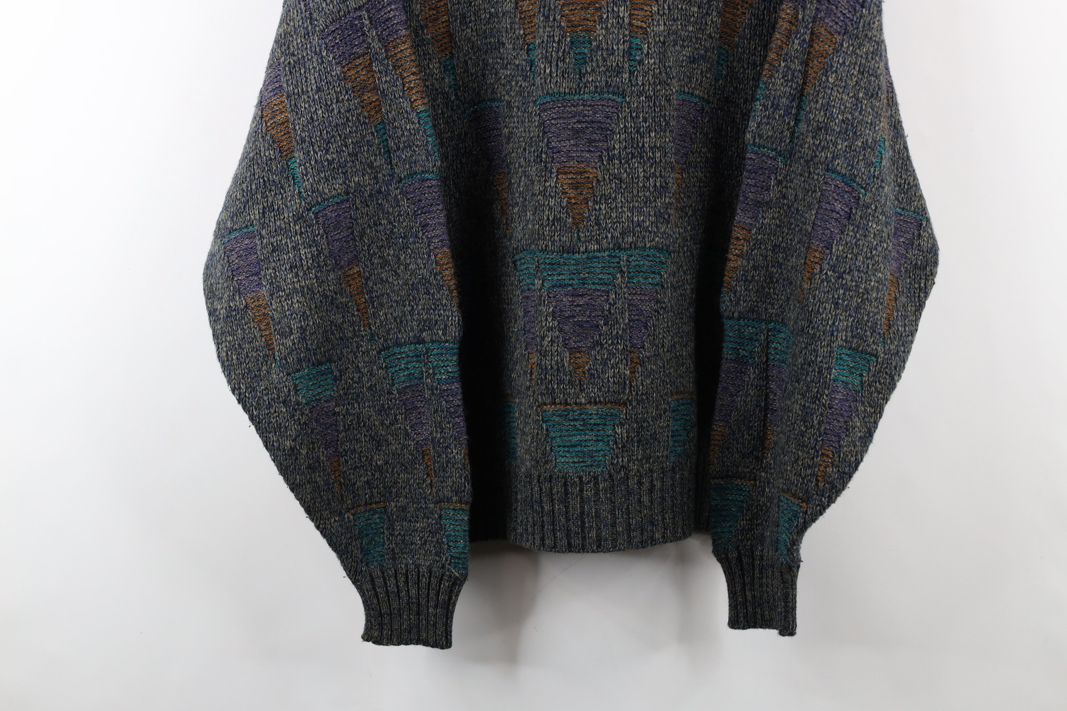 Vintage Vintage 90s Coogi Style Diamond Ribbed Knit Dad Sweater USA Size US L / EU 52-54 / 3 - 3 Thumbnail