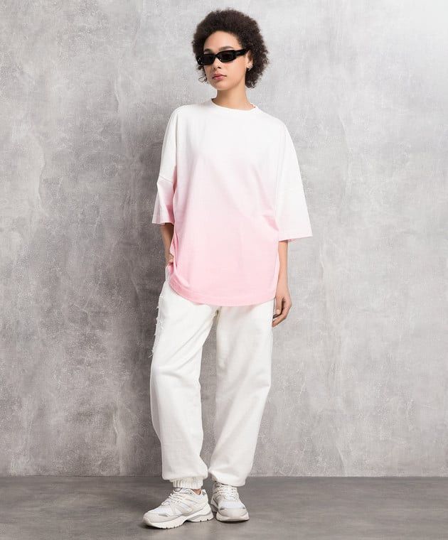 Pink Gradient Back Logo Oversized T-Shirt