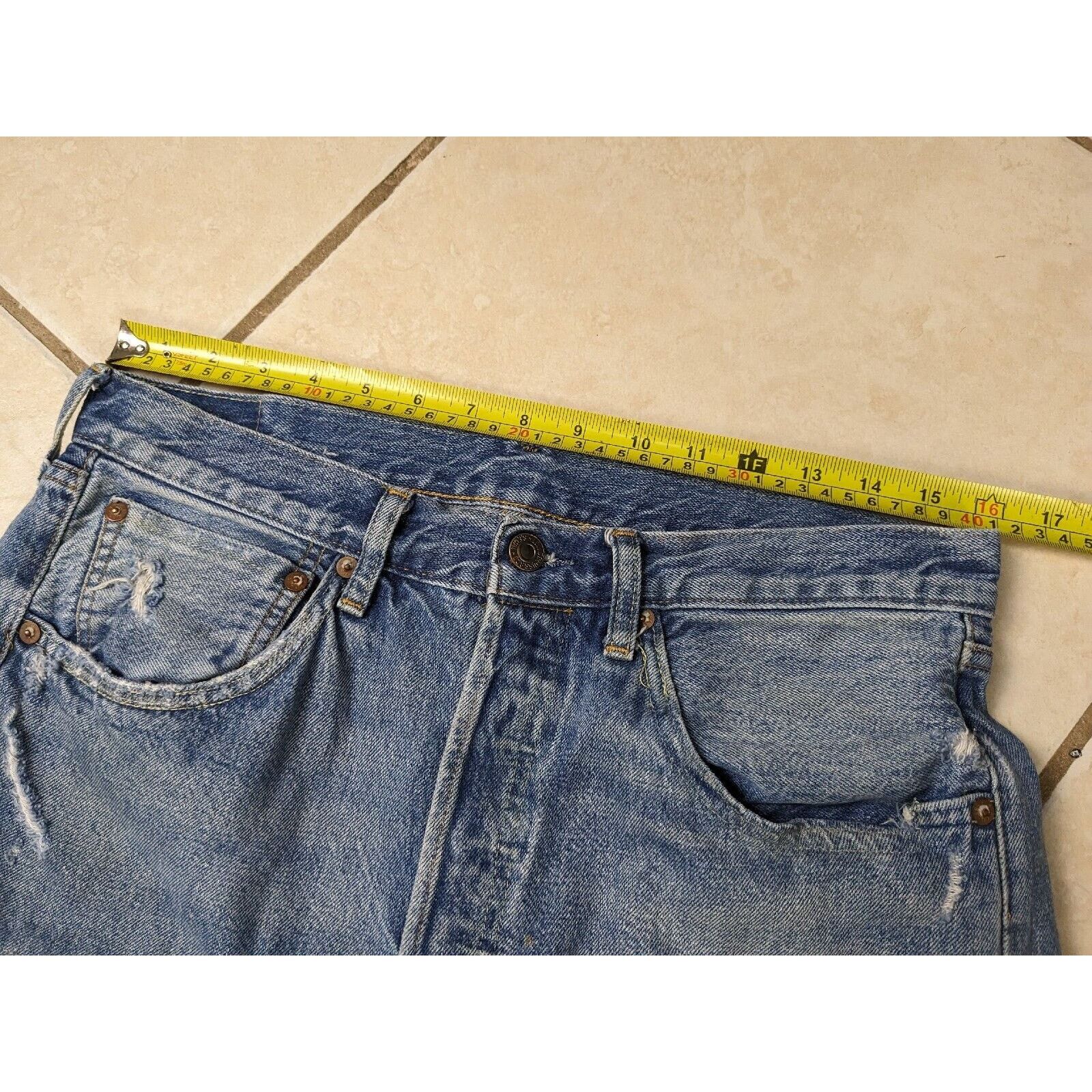 Levi's LVC LEVIS 501XX 31x34 Distressed Big E Selvedge Jeans Size US 31 - 10 Thumbnail