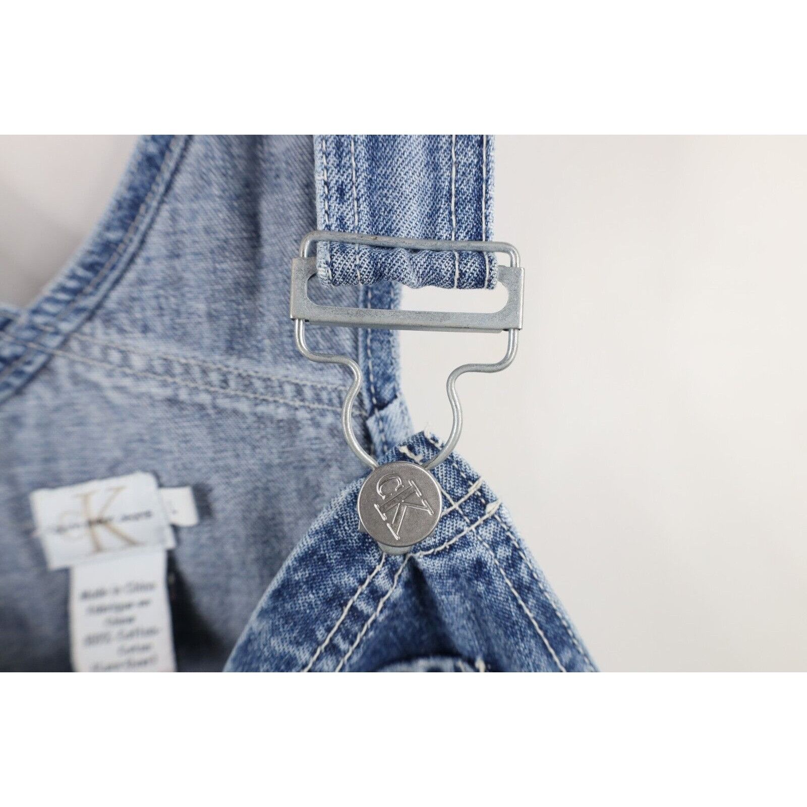 Calvin Klein × Vintage Vintage 90s Calvin Klein Faded Spell Out Wide Leg Overalls Size US 36 / EU 52 - 10 Thumbnail