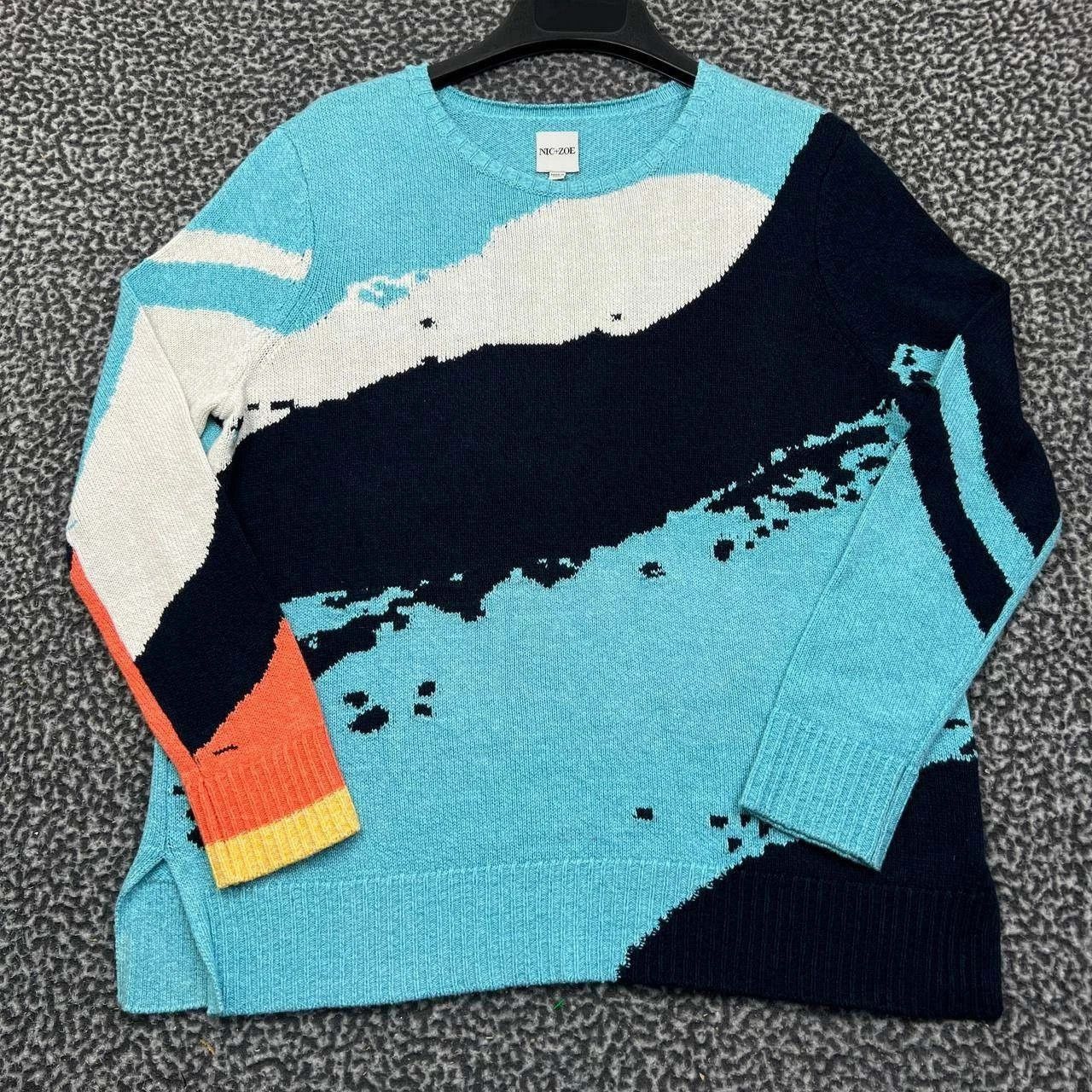 NIC+ZOE Nic+Zoe Sweater Women Medium Blue Knit Pullover Crew Neck M Size M / US 6-8 / IT 42-44 - 1 Thumbnail