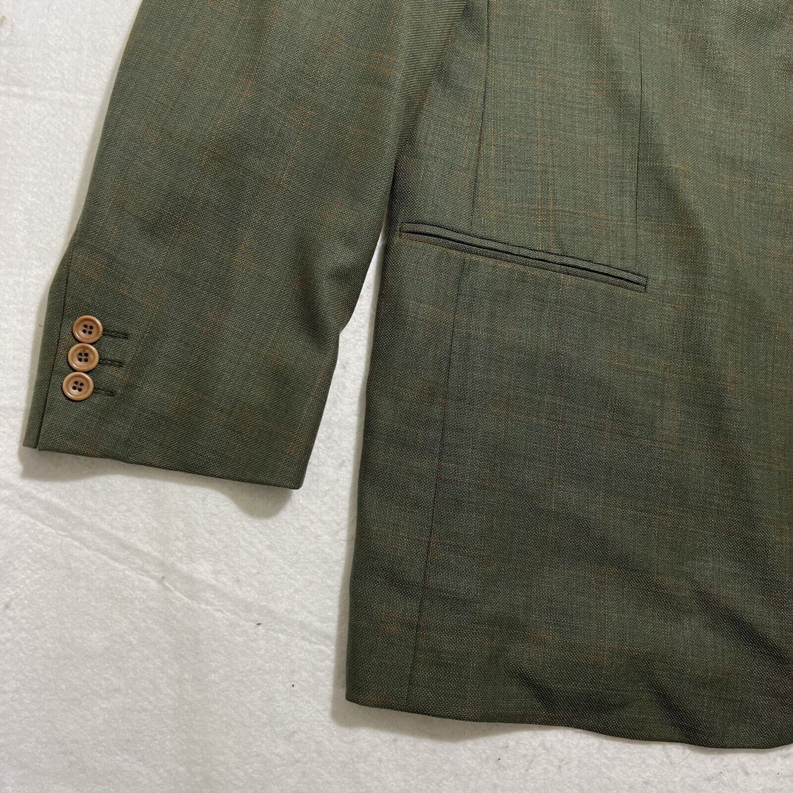Other Cavelli Wool Windowpane Green Suit Jacket Carlanda Italy Size 46L - 5 Thumbnail
