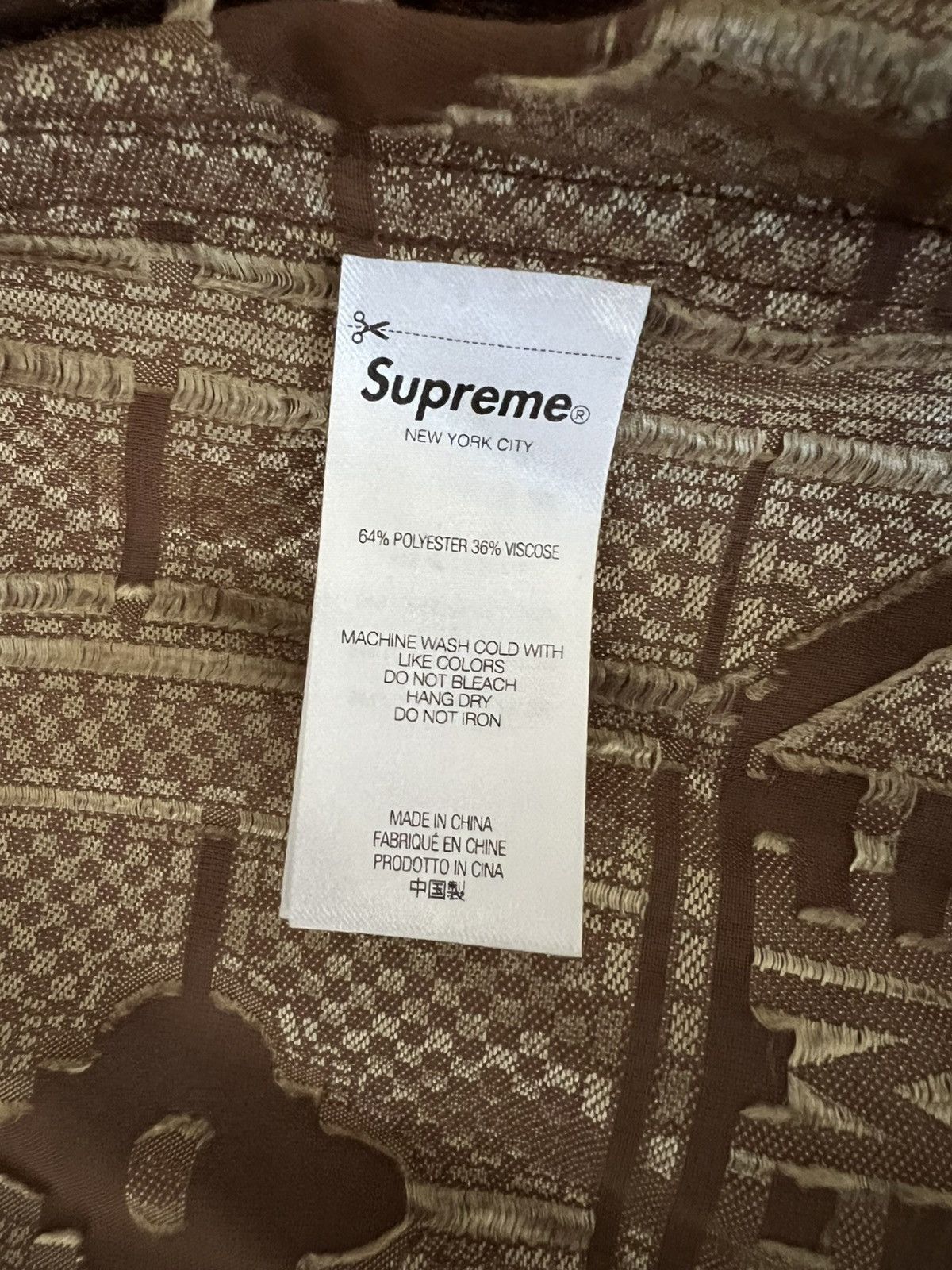 Supreme Supreme TRAY JACQUARD S/S SHIRT tan/brown size Small Size US S / EU 44-46 / 1 - 7 Thumbnail