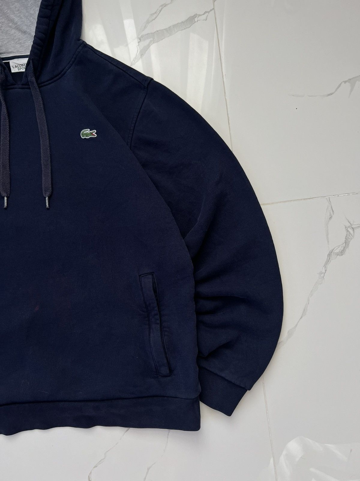 Lacoste 90's LACOSTE SMALL LOGO Y2K HOODIE BASIC SUNFADED DRILL Size US XL / EU 56 / 4 - 2 Thumbnail