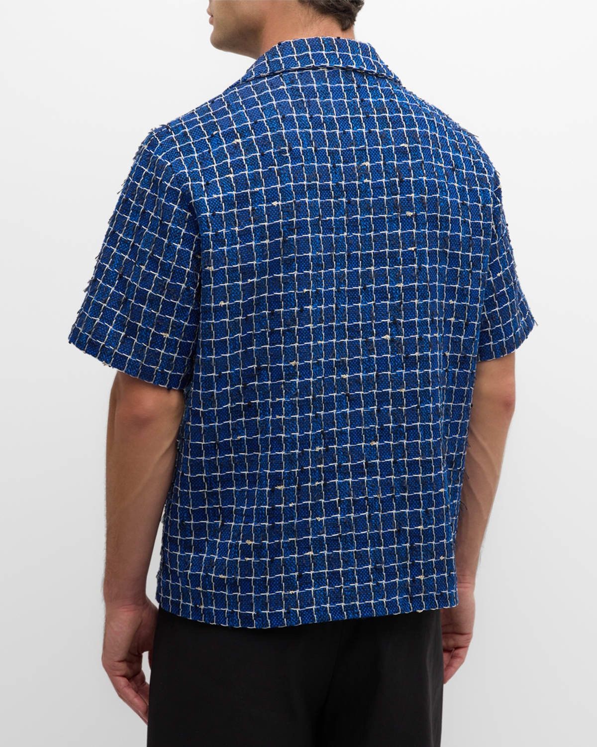 Amiri o1s1wg110625 Boucle Camp Shirt in Blue/White Size US M / EU 48-50 / 2 - 3 Thumbnail