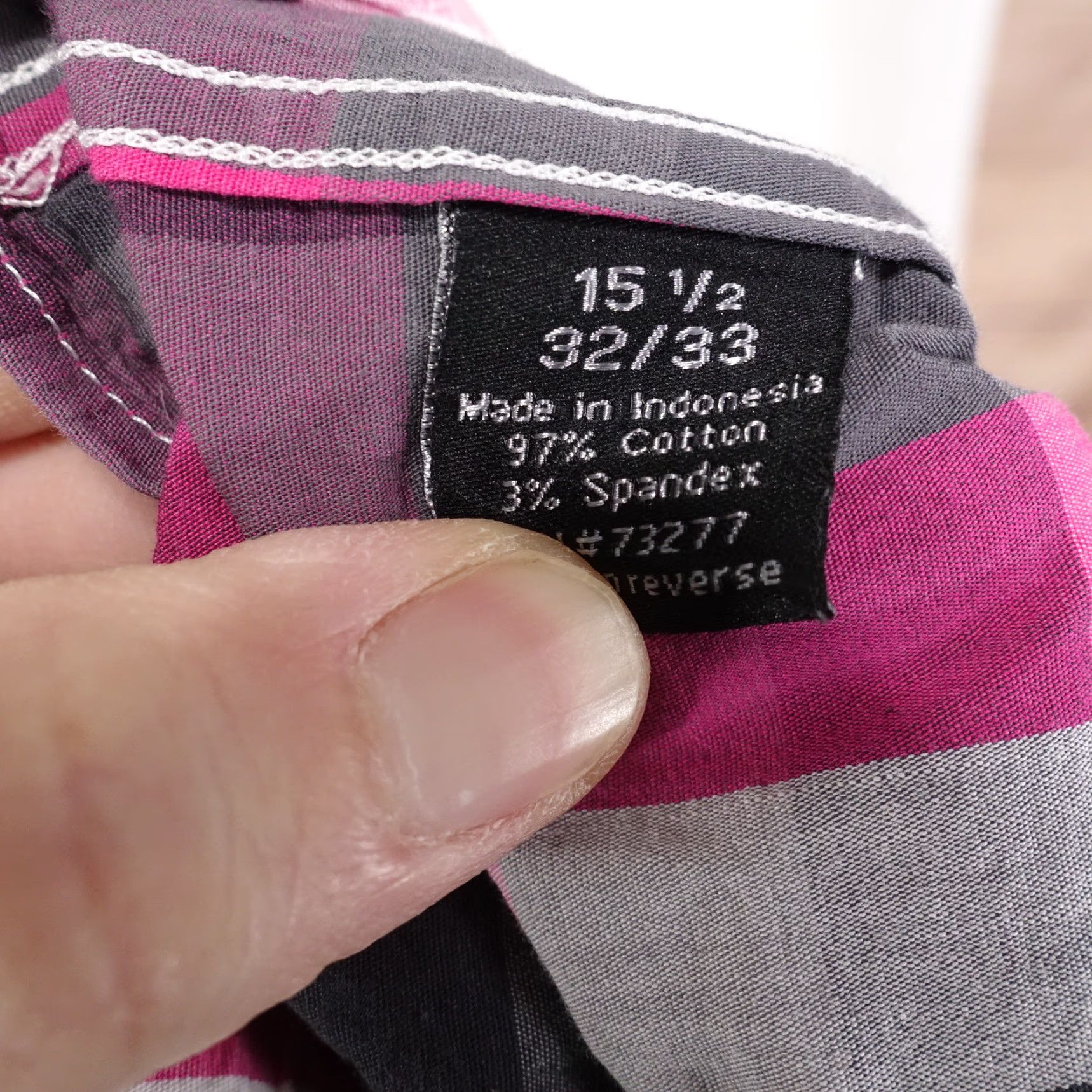Apt. 9 Apt. 9 Stretch Slim Fit Pink Check Dress Shirt Men 15.5 Neck 32/33 Sleeve Size 40R - 7 Thumbnail