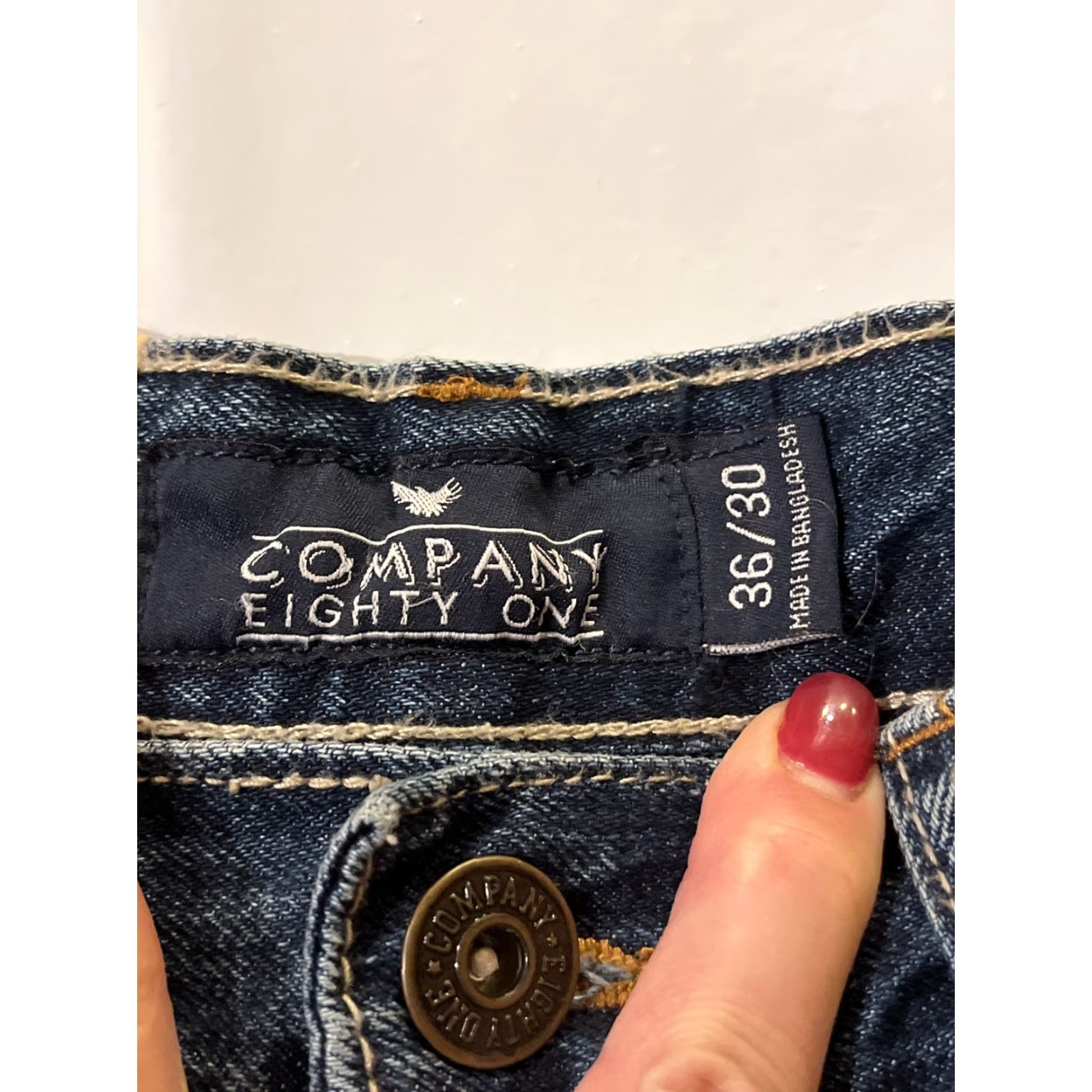 Vintage VINTAGE not applicable here; Company 81 Jeans Slim Fit 36/30 Men Denim Pants Blue 5-Pocket Belt Loops Mid Rise Regular Fit Cotton Jeans Size US 36 / EU 52 - 6 Thumbnail