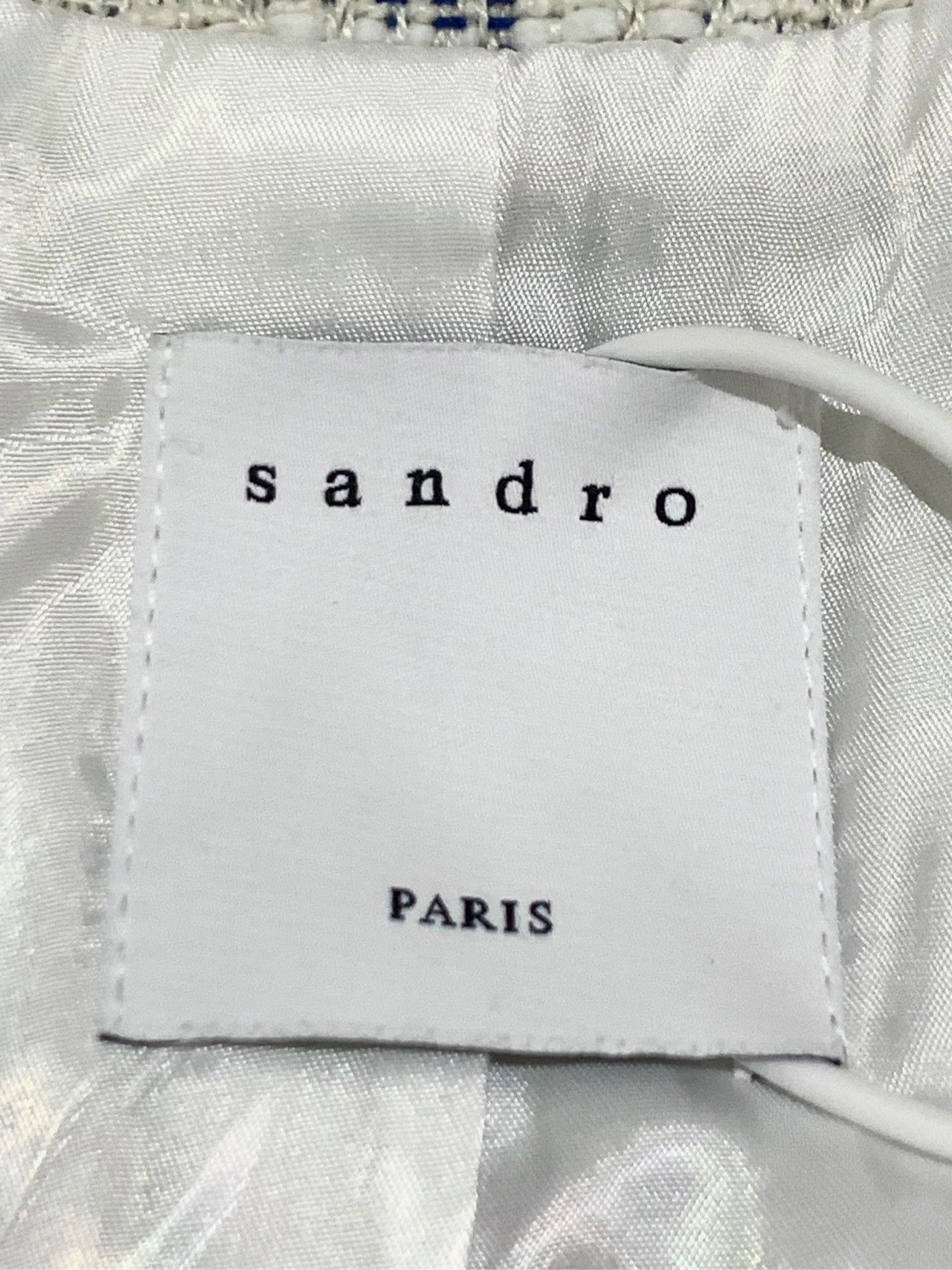 Sandro Sandro White Tweed Jacket (36) Size XS / US 0-2 / IT 36-38 - 2 Thumbnail