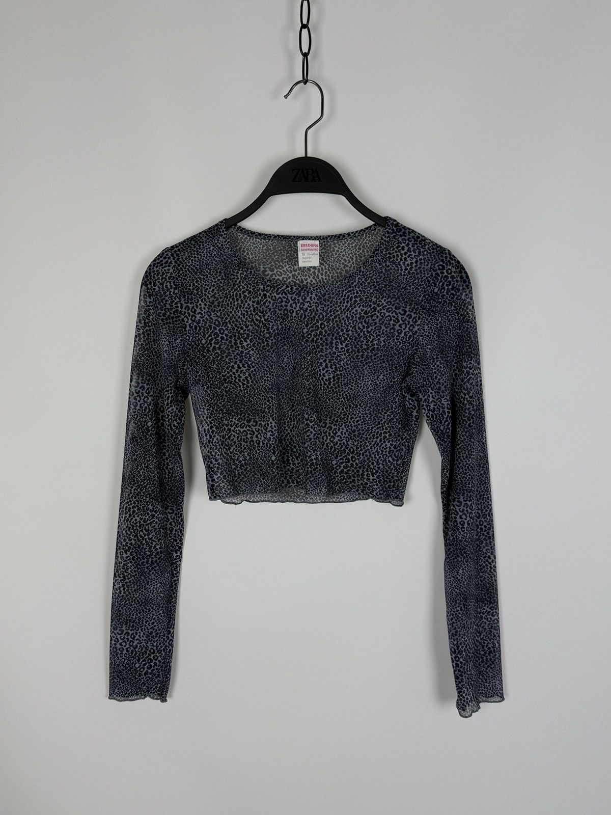 Vintage 1990’s Vintage Beldona Blue Cheetah Animal Print Crop Top Size S / US 4 / IT 40 - 3 Thumbnail