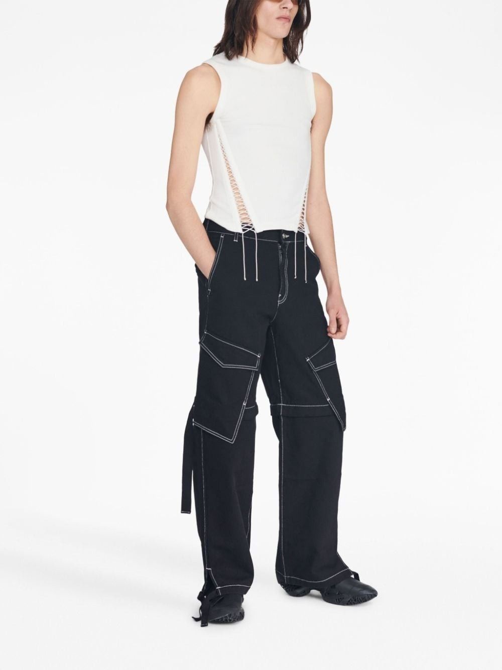 Dion Lee o1mle0325 Denim Parachute Pant in Black Size 29" - 2 Thumbnail