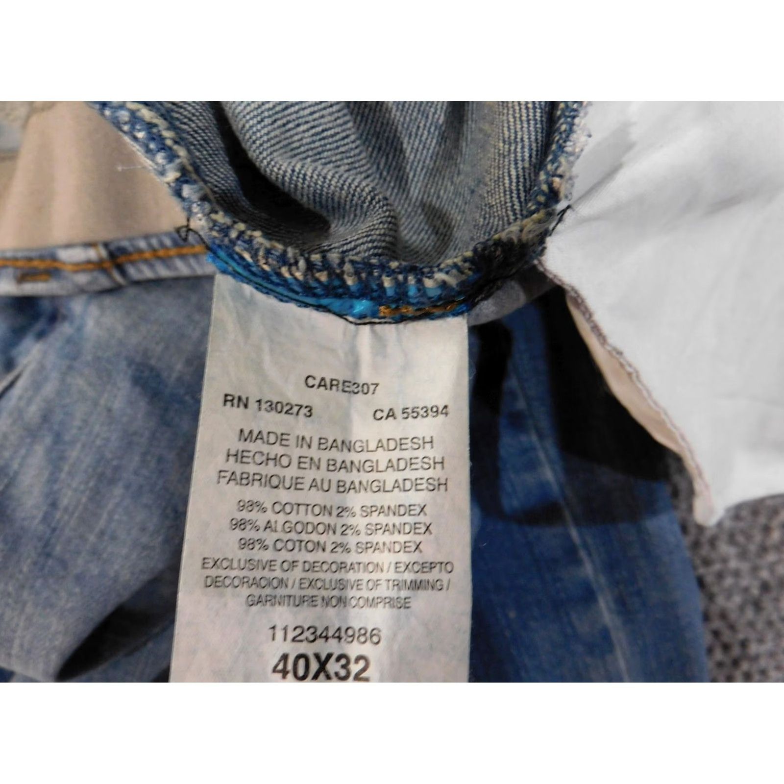 Lee Lee Jeans Men 40x32 Blue Denim Straight Regular Stretch Waist Inseam 32 Classic Set USA Pockets Zipper Size US 40 / EU 56 - 5 Thumbnail