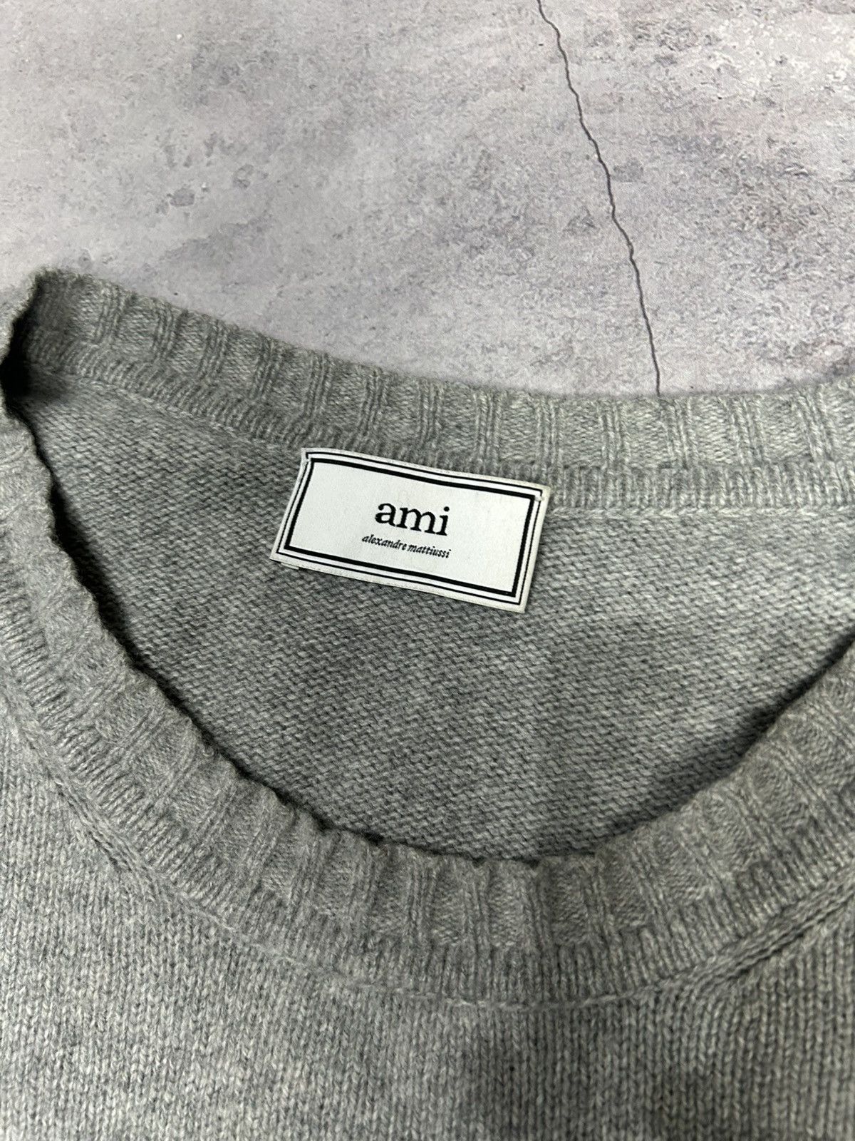 AMI AMI Grey Sweater Merino Cashmere Knit Size US L / EU 52-54 / 3 - 11 Thumbnail
