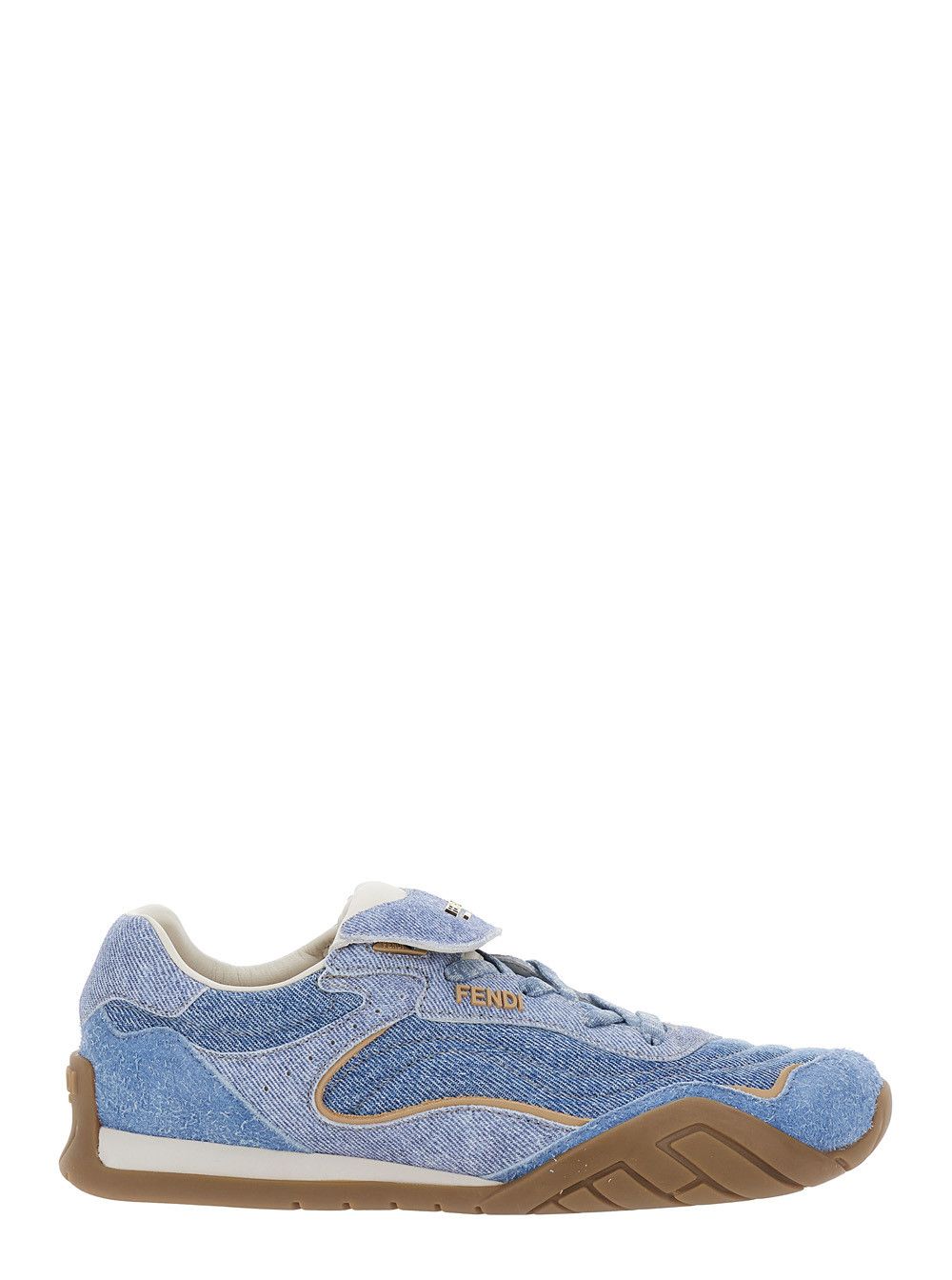 Fendi Blue Low Top Sneaker with Logo Lettering on the Tongue in Blue Leather for Women Size US 6 / IT 36 - 1 Thumbnail