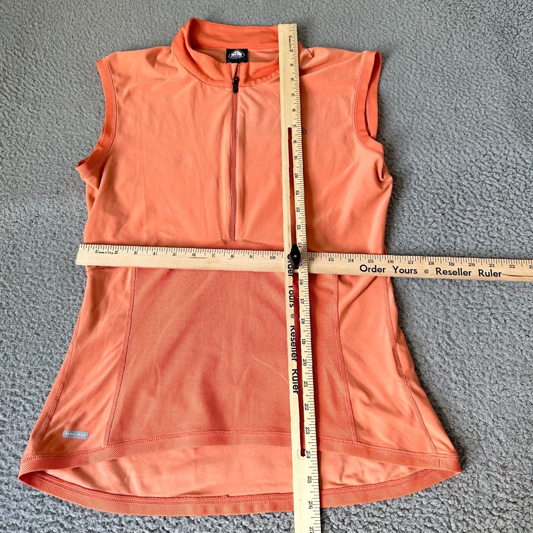 Nike Nike ACG Shirt Womens L Orange 1/4 Zip Back Pocket Cropped 90s Running T-Shirt Pullover Sleeveless Front Swoosh Size L / US 10 / IT 46 - 6 Thumbnail